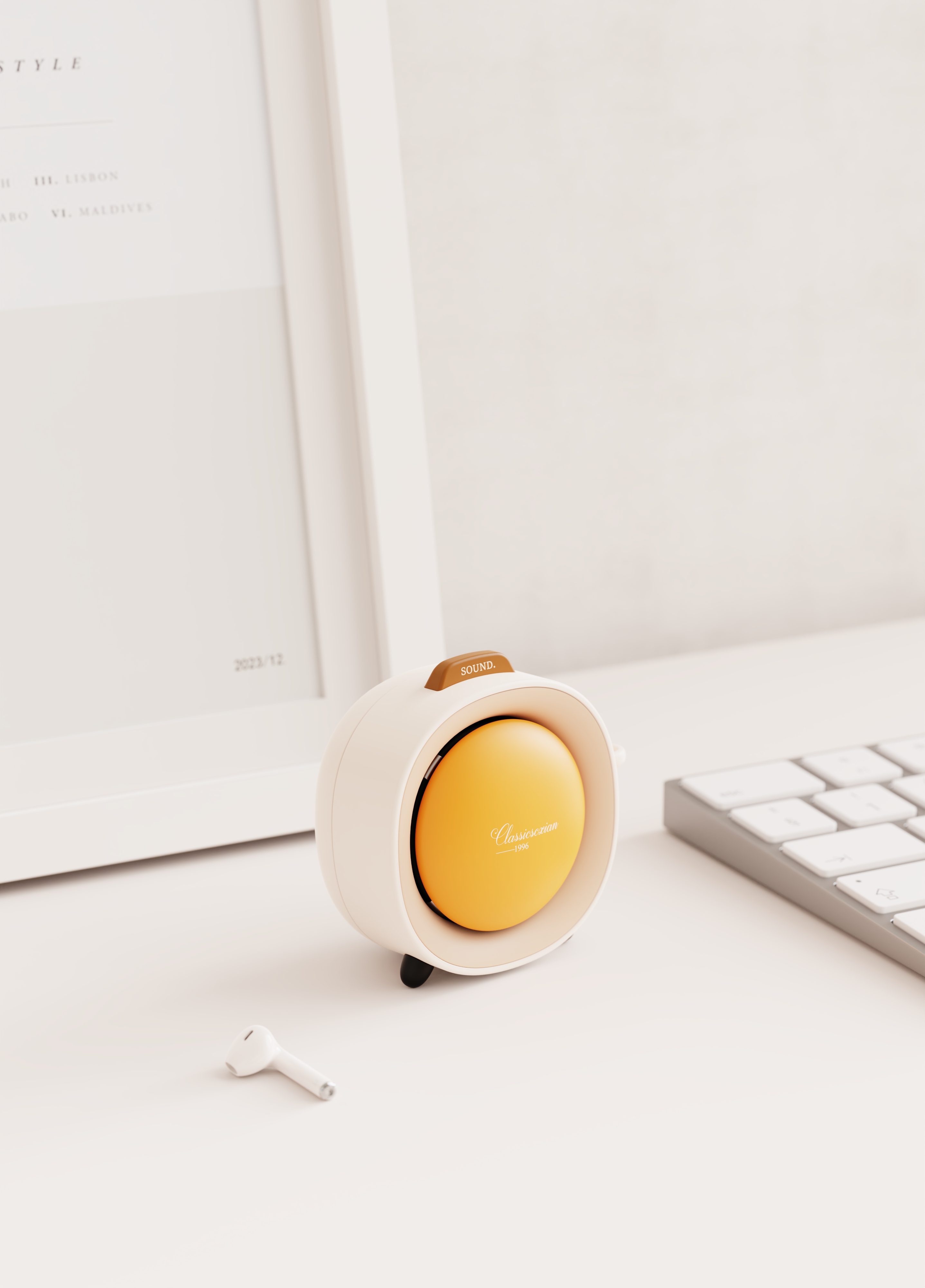 product design，Small sound design，Appearance design，Simplicity，Retro，