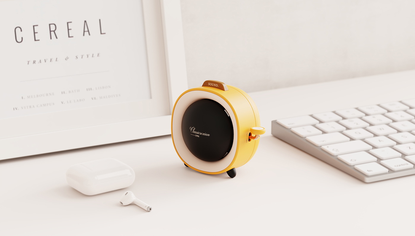 product design，Small sound design，Appearance design，Simplicity，Retro，