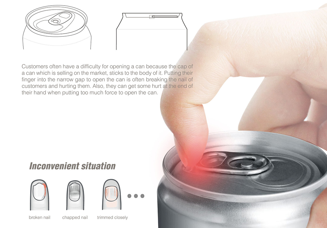 Easy pull ring，Sloping cup edge，Don't hurt your hand，