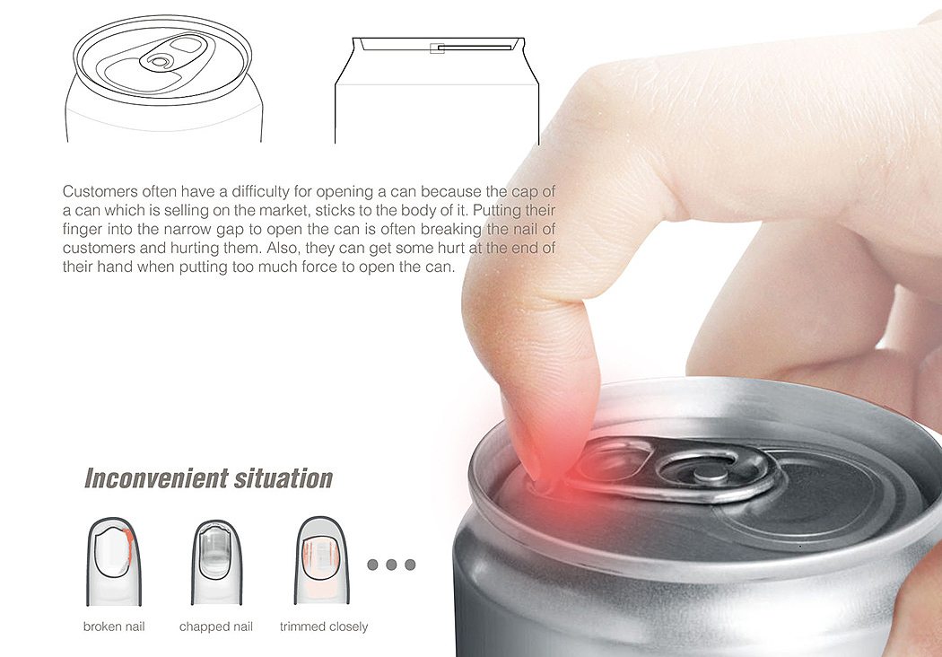 Easy pull ring，Sloping cup edge，Don't hurt your hand，