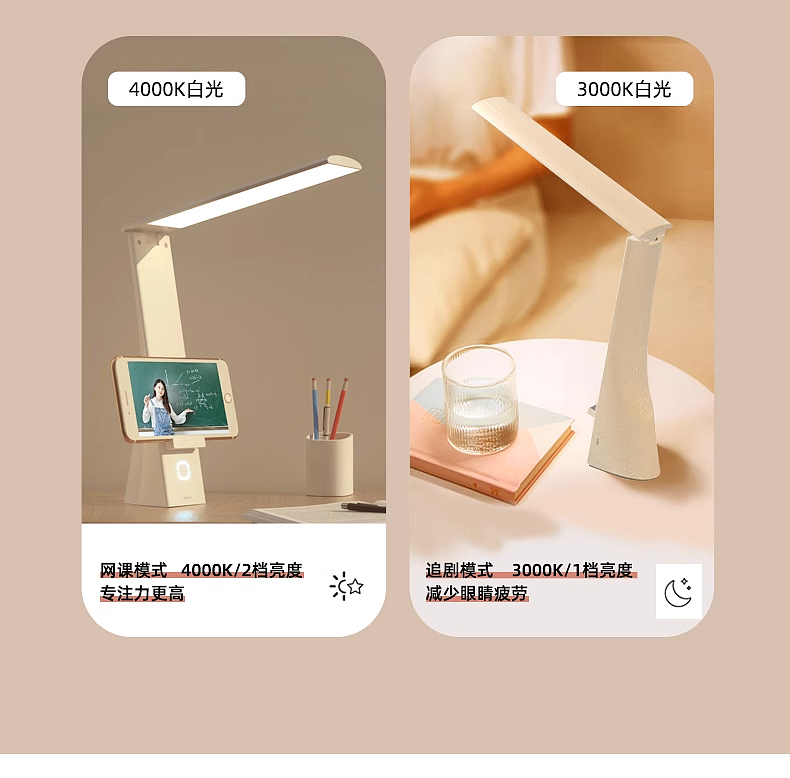 Midea Table Lamp Learning Special for Students and Children Dormitory Bedroom Bedside，