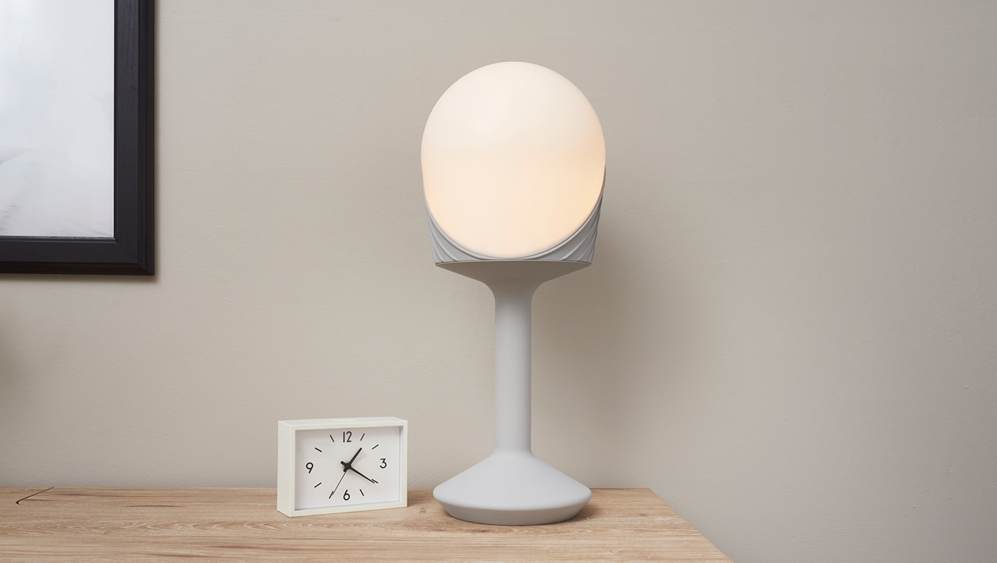 modern stylish，Black and white gray color matching，Minimalist，Warm color light source，Brain hole design，Table lamp design，Lamp design，