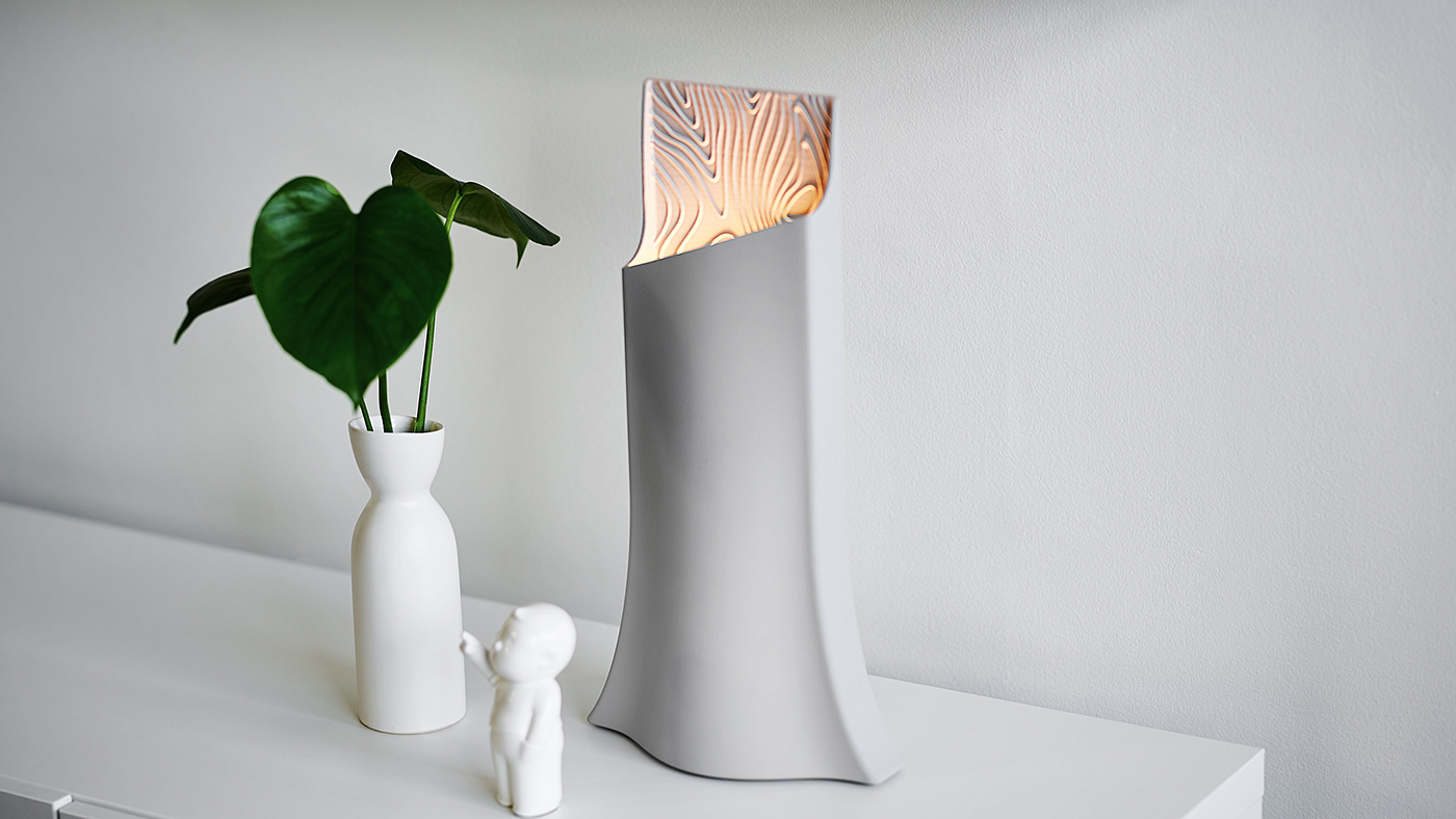 modern stylish，Black and white gray color matching，Minimalist，Warm color light source，Brain hole design，Table lamp design，Lamp design，