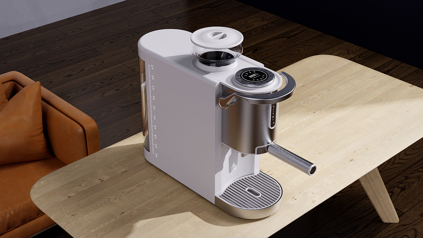 Retro，Coffee machine，Rendering learning，Modern simplicity，