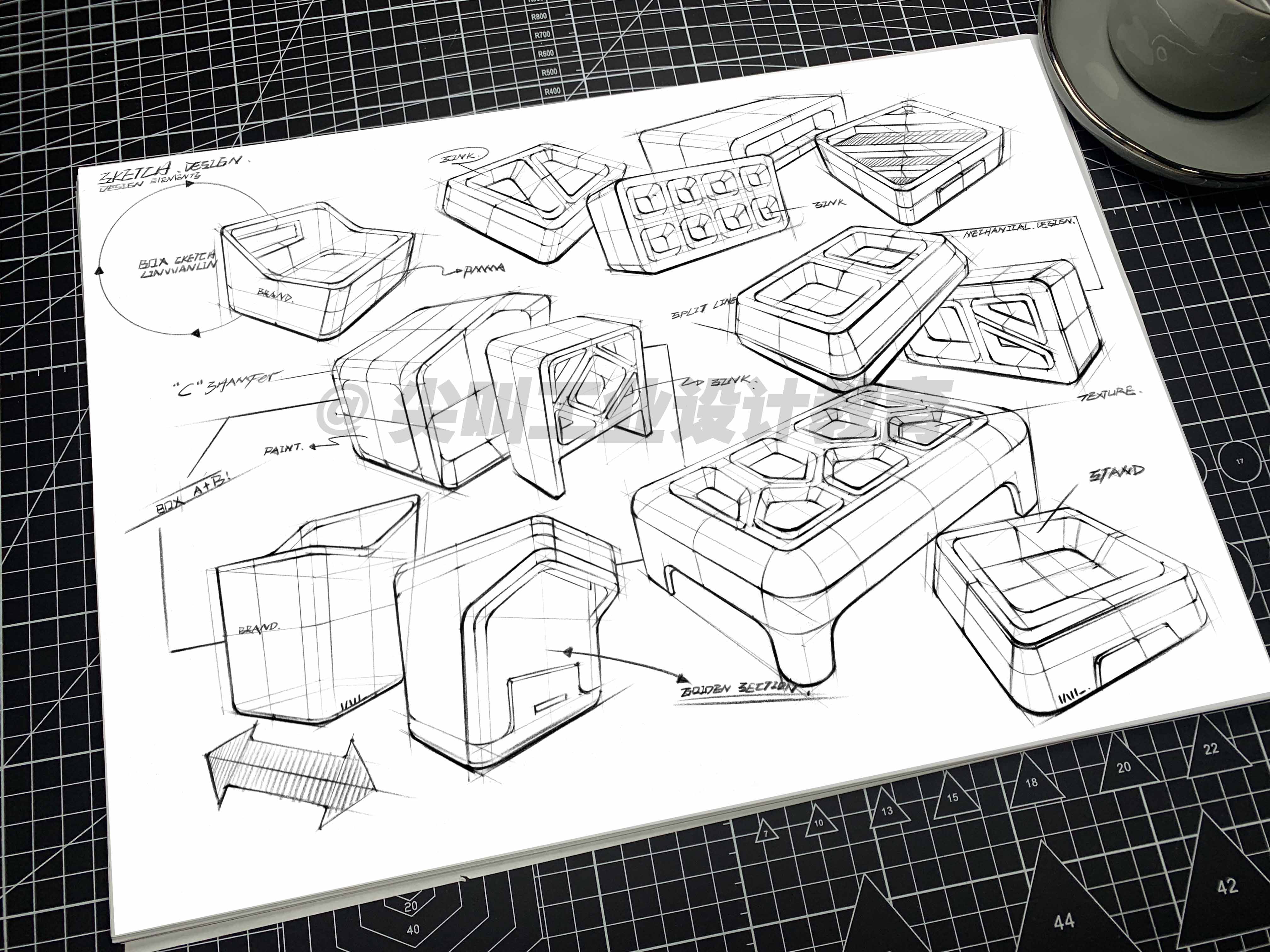 Hand drawn products，Postgraduate entrance examination for industrial design，industrial design，Product chamfer，Scream Industrial Design Education，Screaming Chocolate Hand Painted，