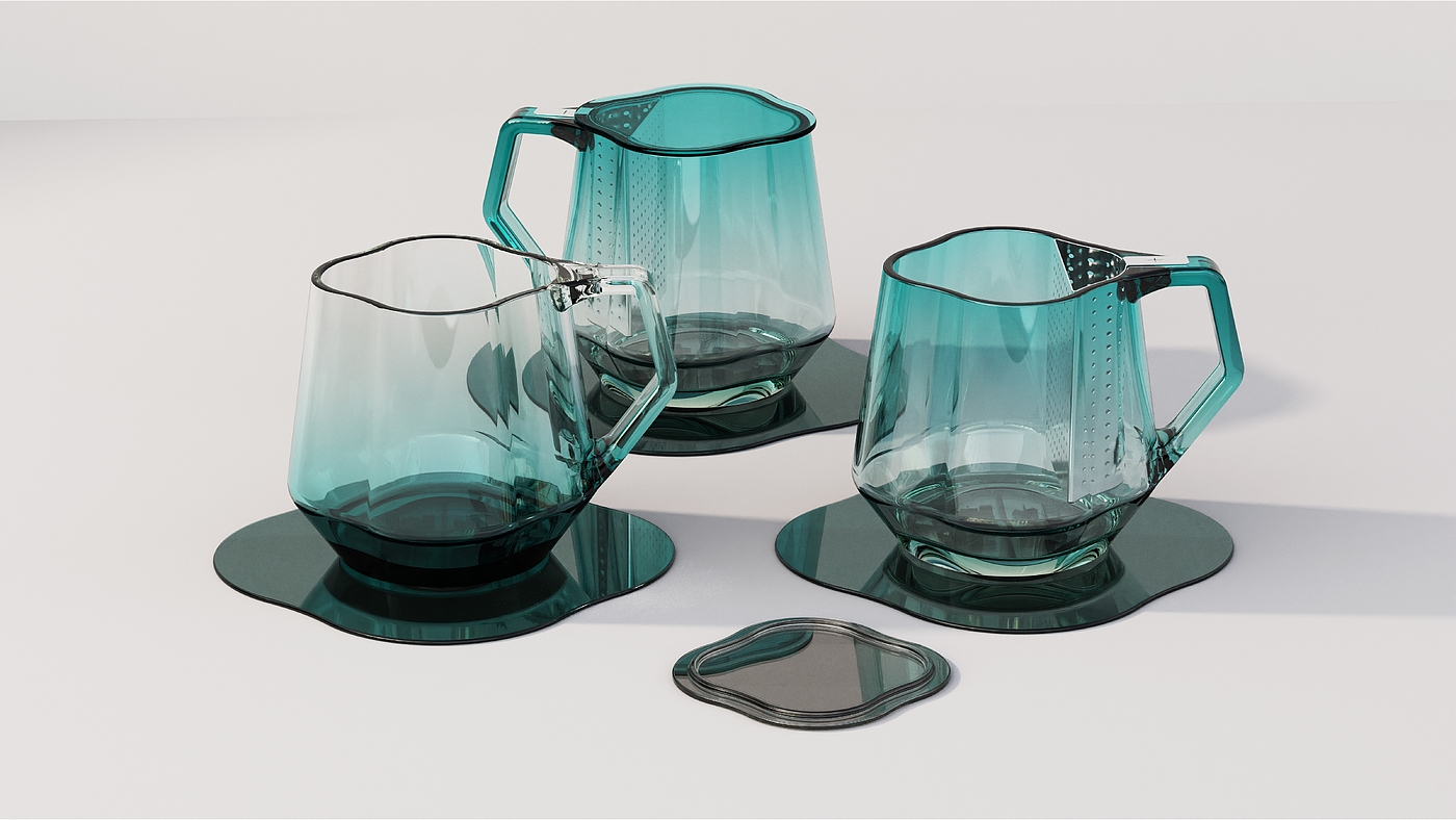 glass，product design，Modeling design，Utensils，bitter cups，