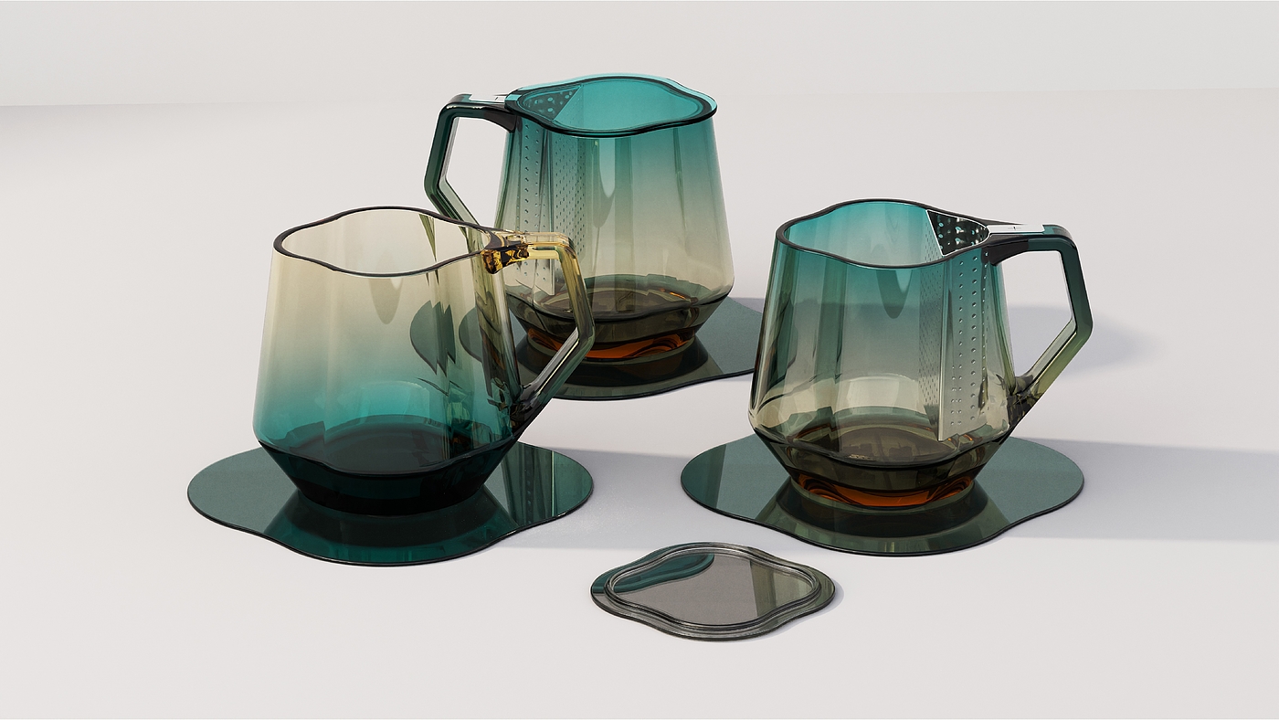 glass，product design，Modeling design，Utensils，bitter cups，