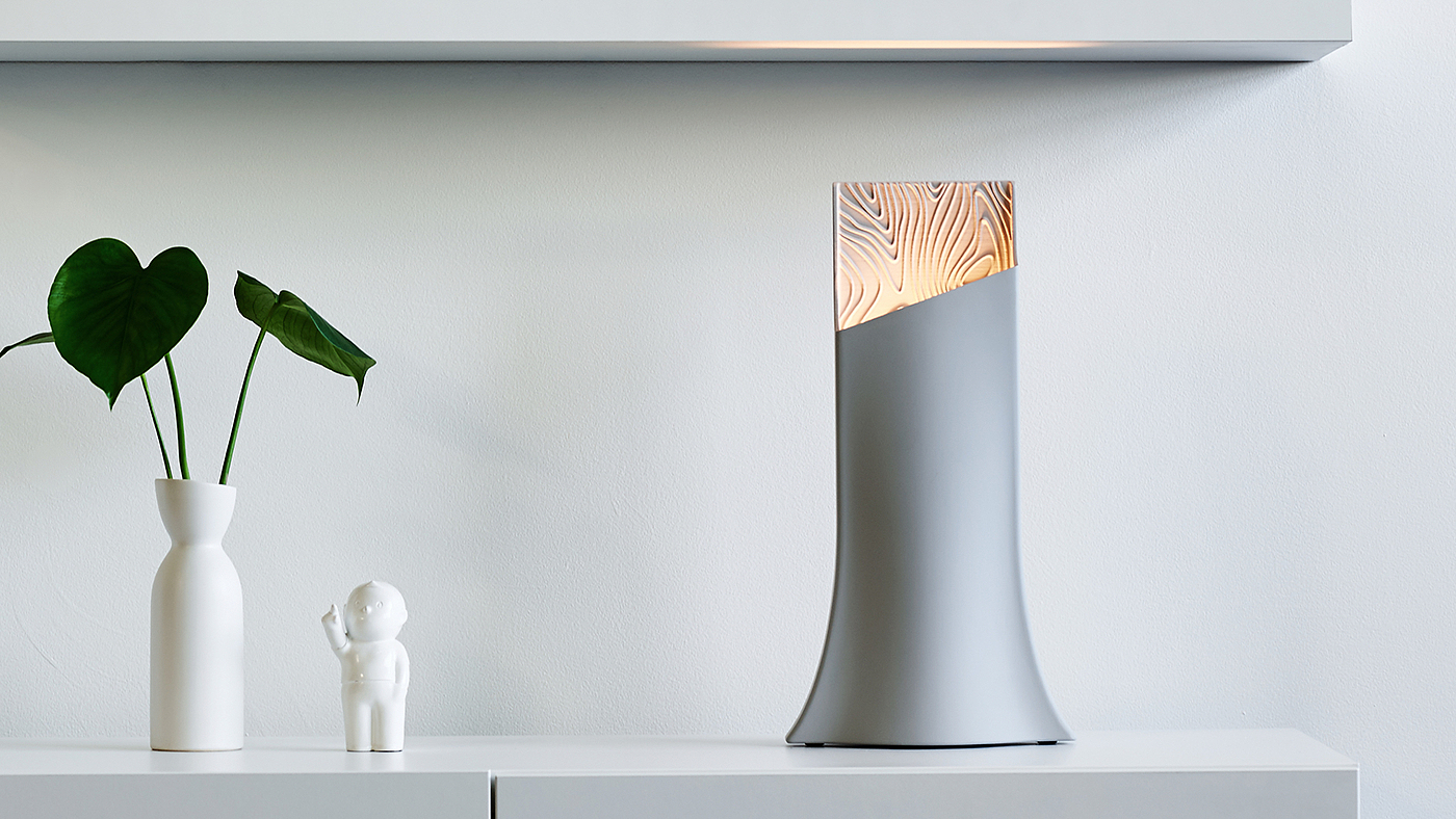 modern stylish，Black and white gray color matching，Minimalist，Warm color light source，Brain hole design，Table lamp design，Lamp design，
