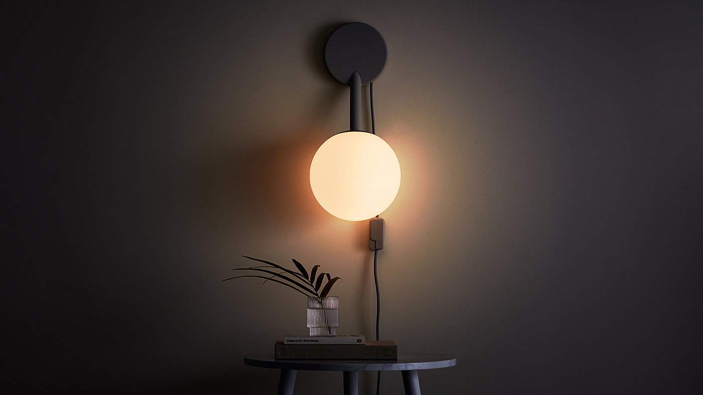 modern stylish，Black and white gray color matching，Minimalist，Warm color light source，Brain hole design，Table lamp design，Lamp design，