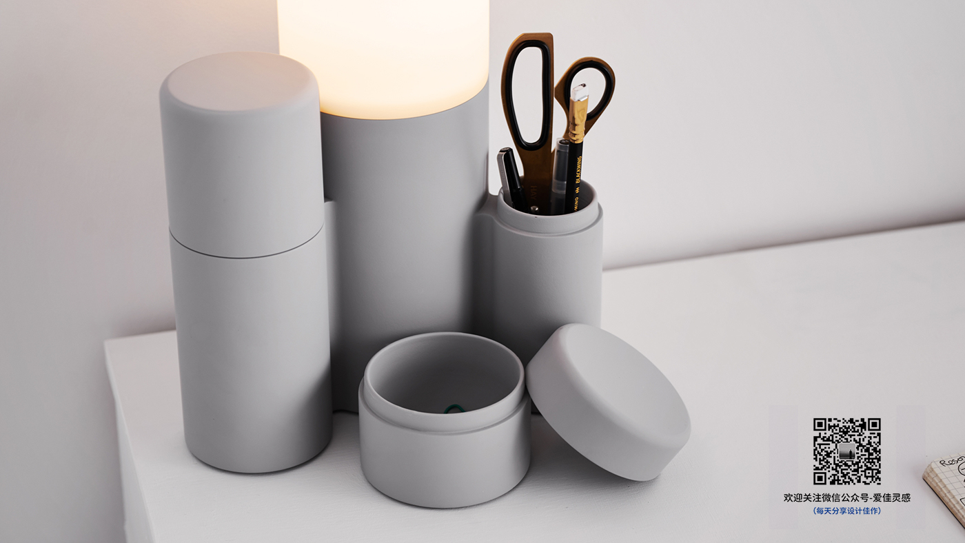 modern stylish，Black and white gray color matching，Minimalist，Warm color light source，Brain hole design，Table lamp design，Lamp design，