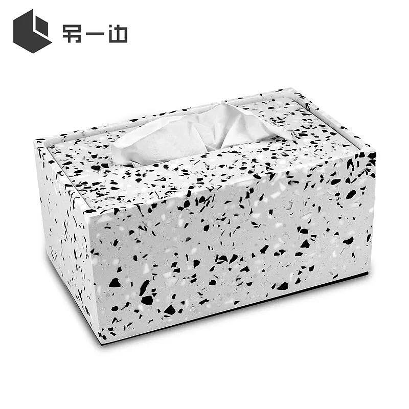 Cement terrazzo paper towel box，