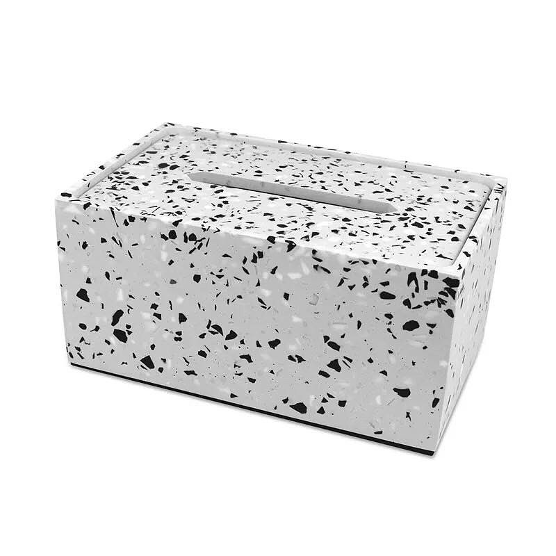 Cement terrazzo paper towel box，