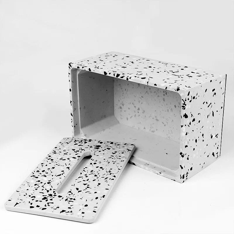 Cement terrazzo paper towel box，