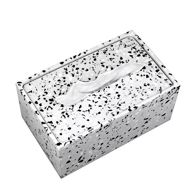 Cement terrazzo paper towel box，