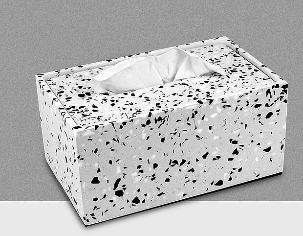 Cement terrazzo paper towel box，