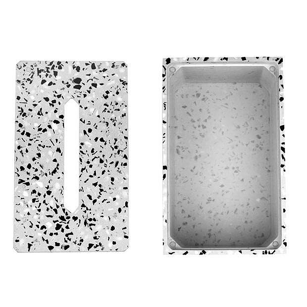 Cement terrazzo paper towel box，