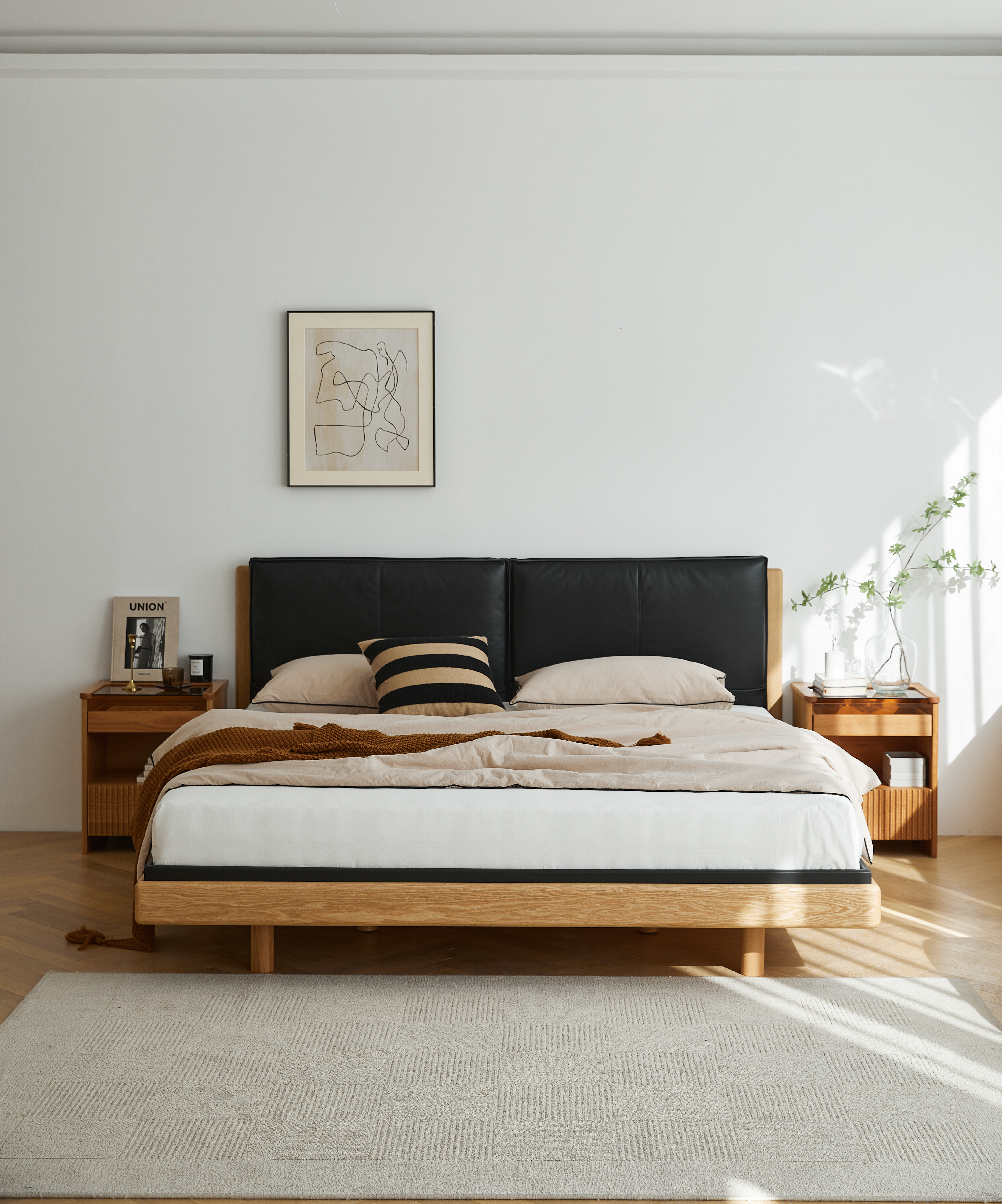 Home design，Solid wood furniture，Solid wood bed，Design，