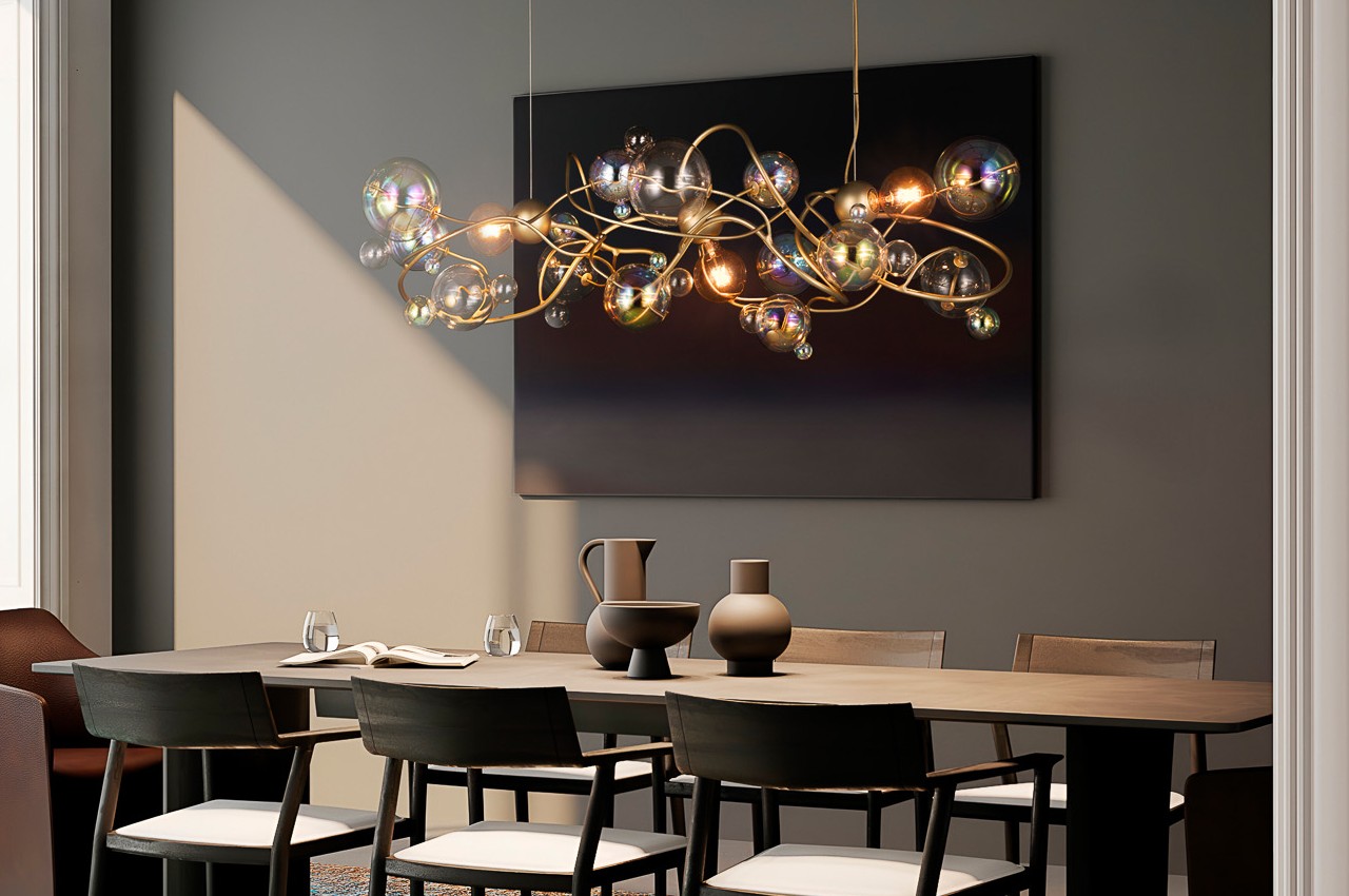 a chandelier，Bubble chandelier，product design，industrial design，product，lamp，