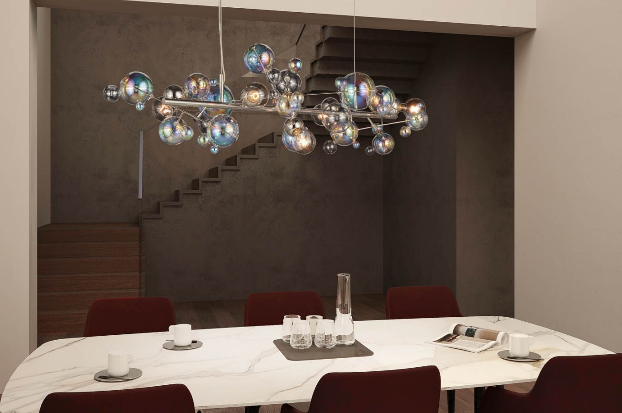 a chandelier，Bubble chandelier，product design，industrial design，product，lamp，