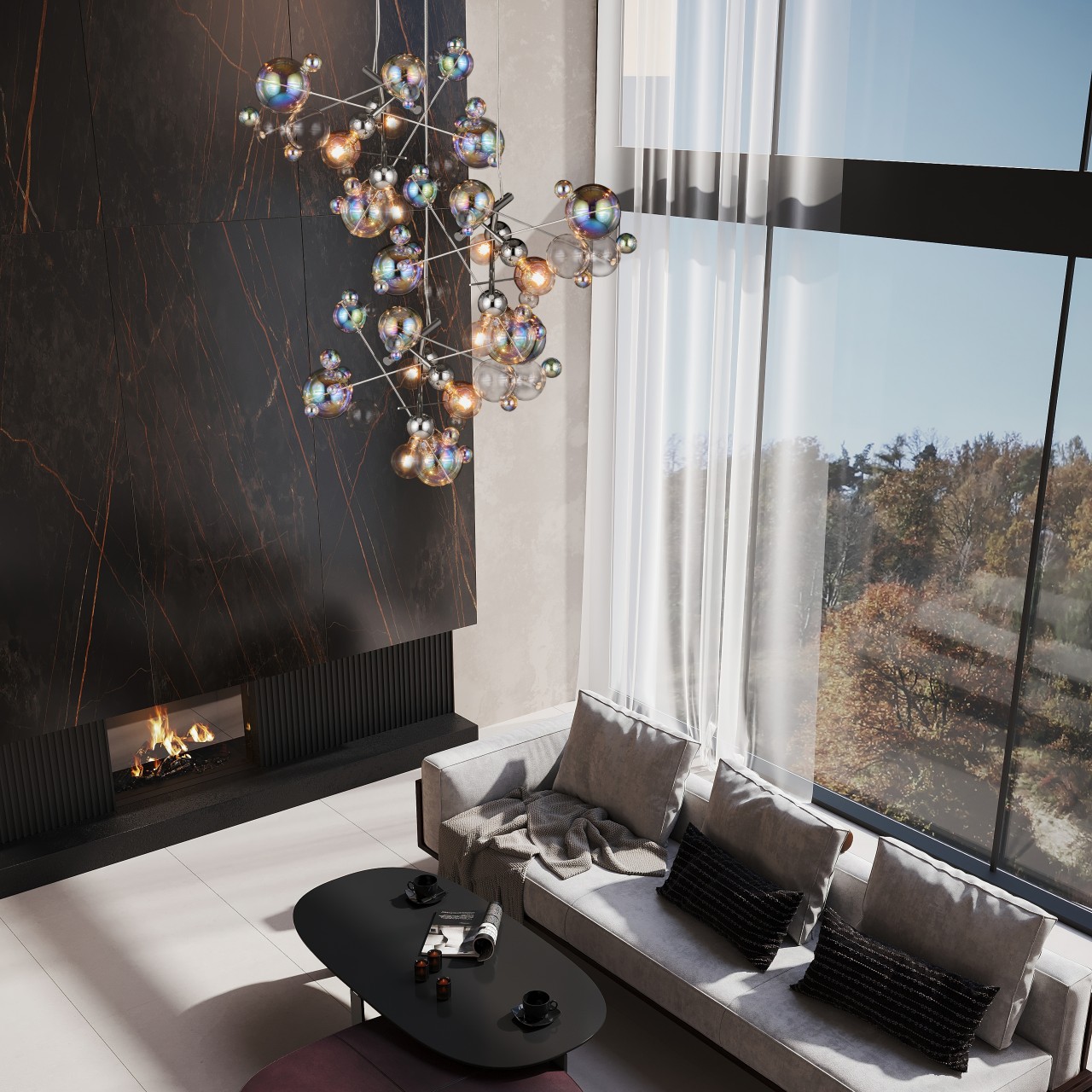 a chandelier，Bubble chandelier，product design，industrial design，product，lamp，