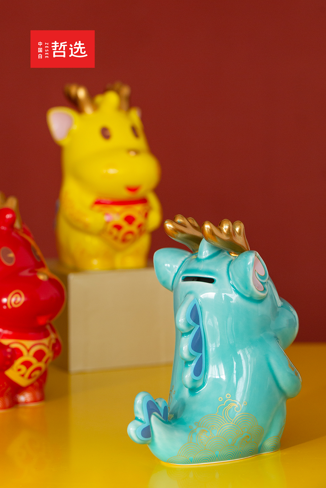 ceramics，Year of the Dragon，mascot，Piggy bank，National tide，Ornaments，