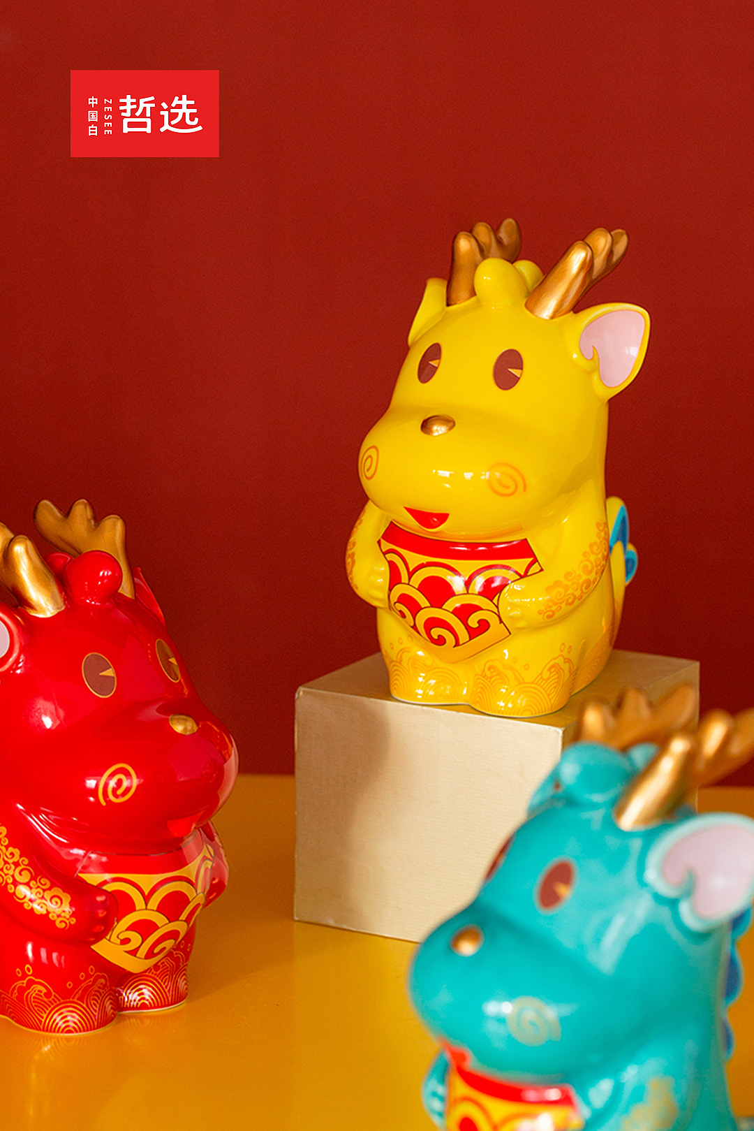 ceramics，Year of the Dragon，mascot，Piggy bank，National tide，Ornaments，