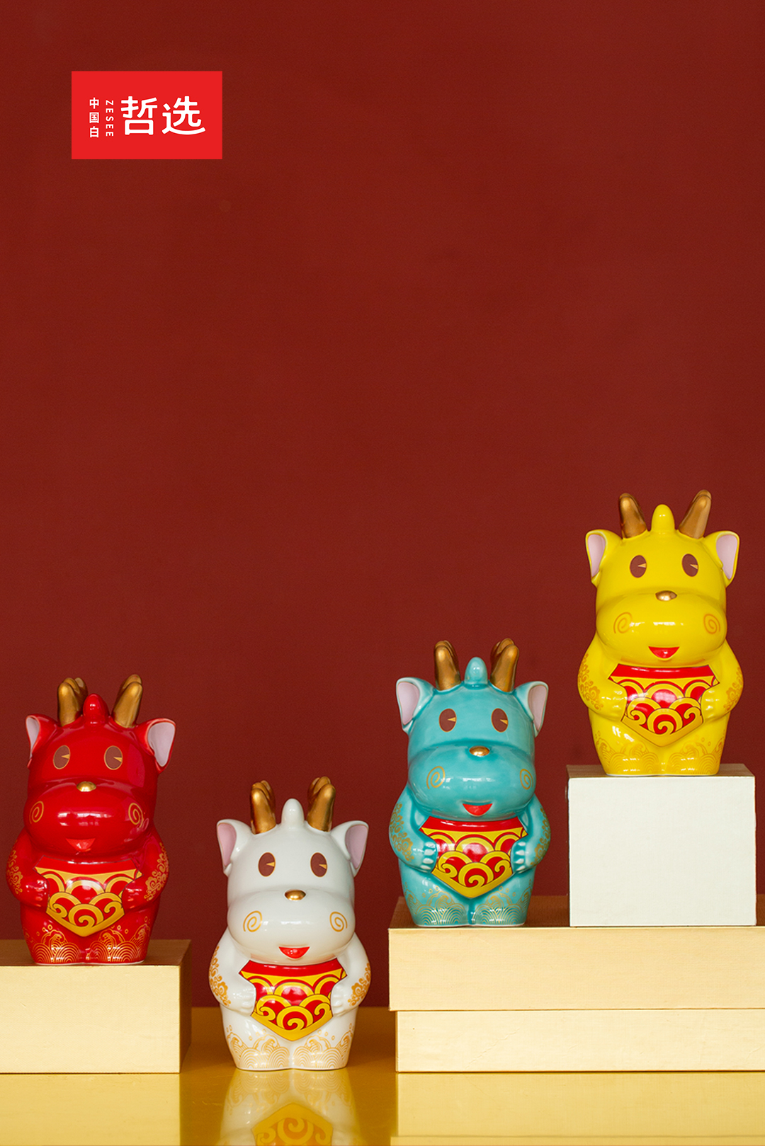 ceramics，Year of the Dragon，mascot，Piggy bank，National tide，Ornaments，