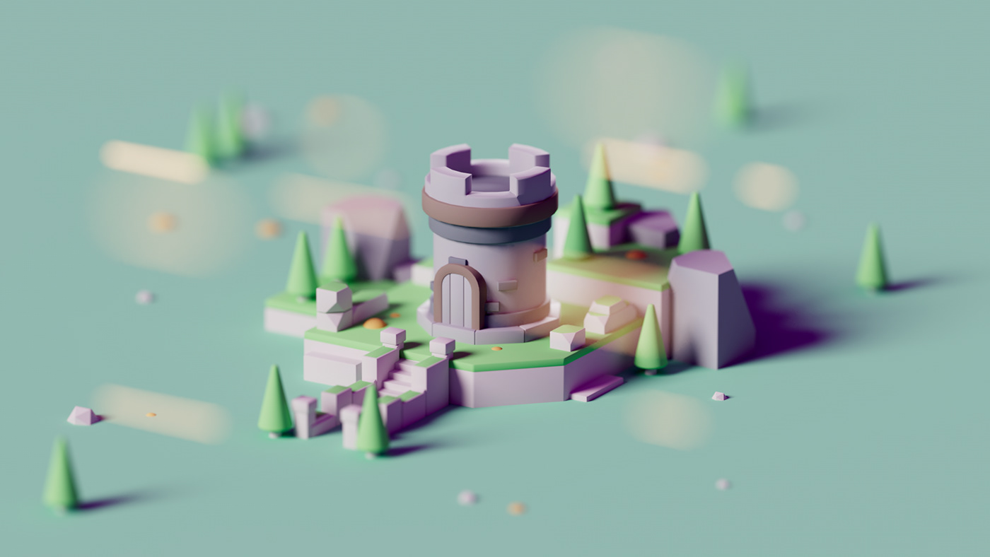 castle，Small building，3d，polygon，