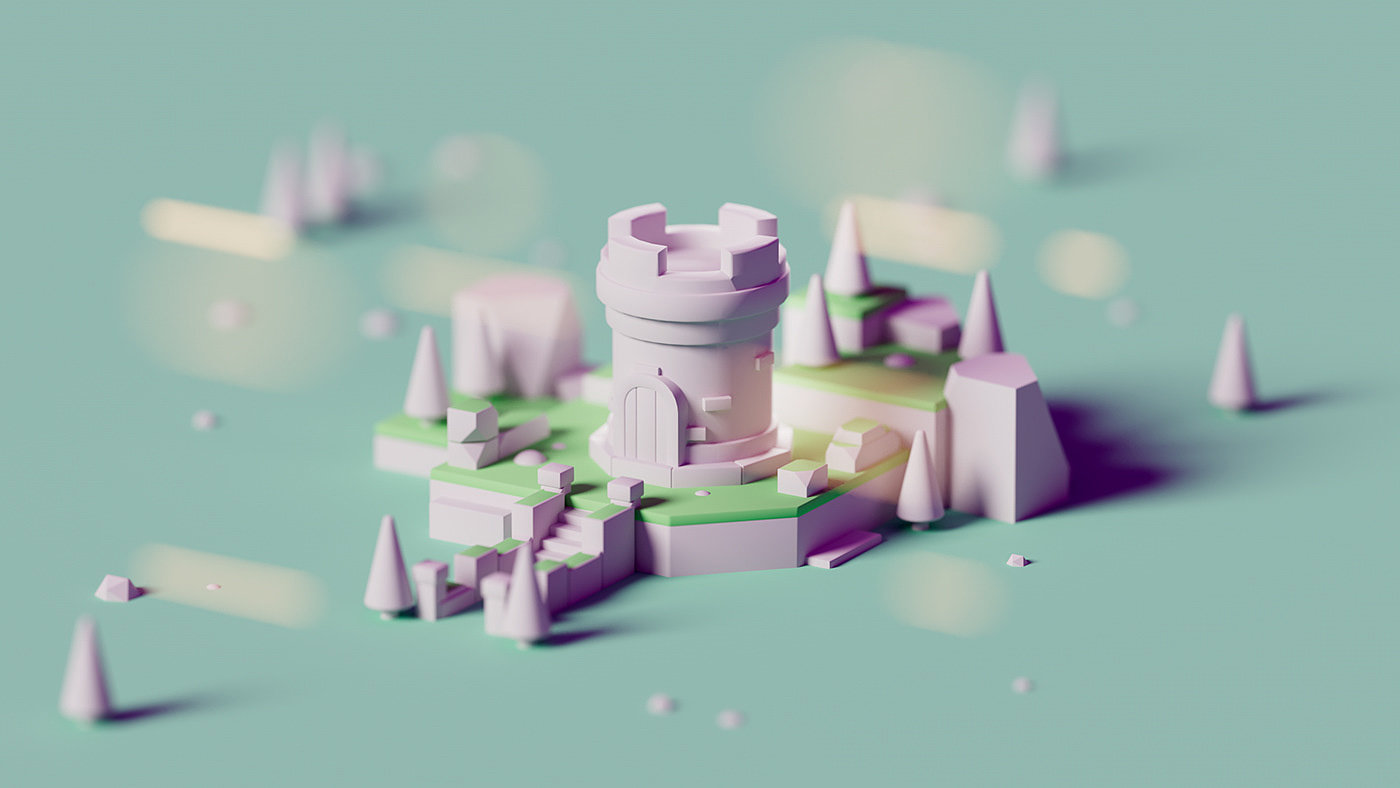 castle，Small building，3d，polygon，