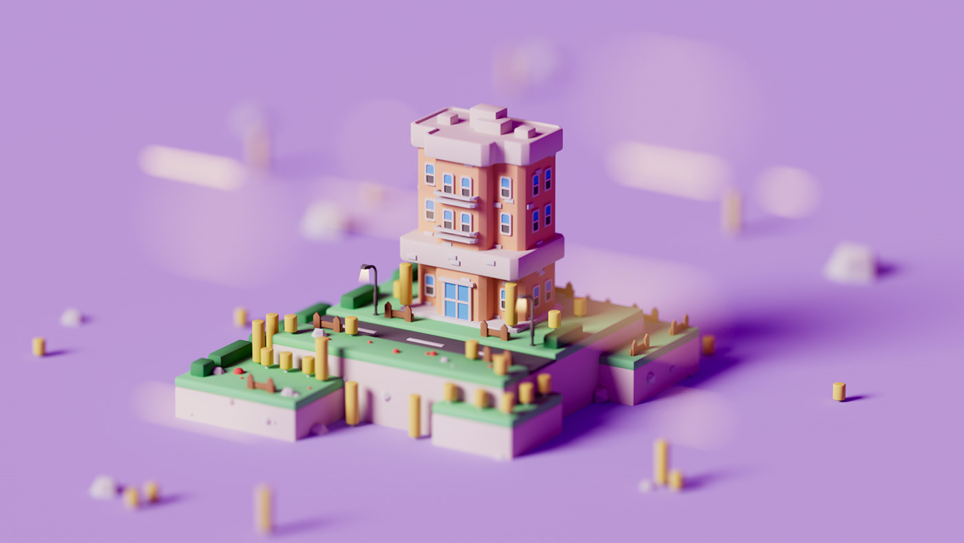 castle，Small building，3d，polygon，
