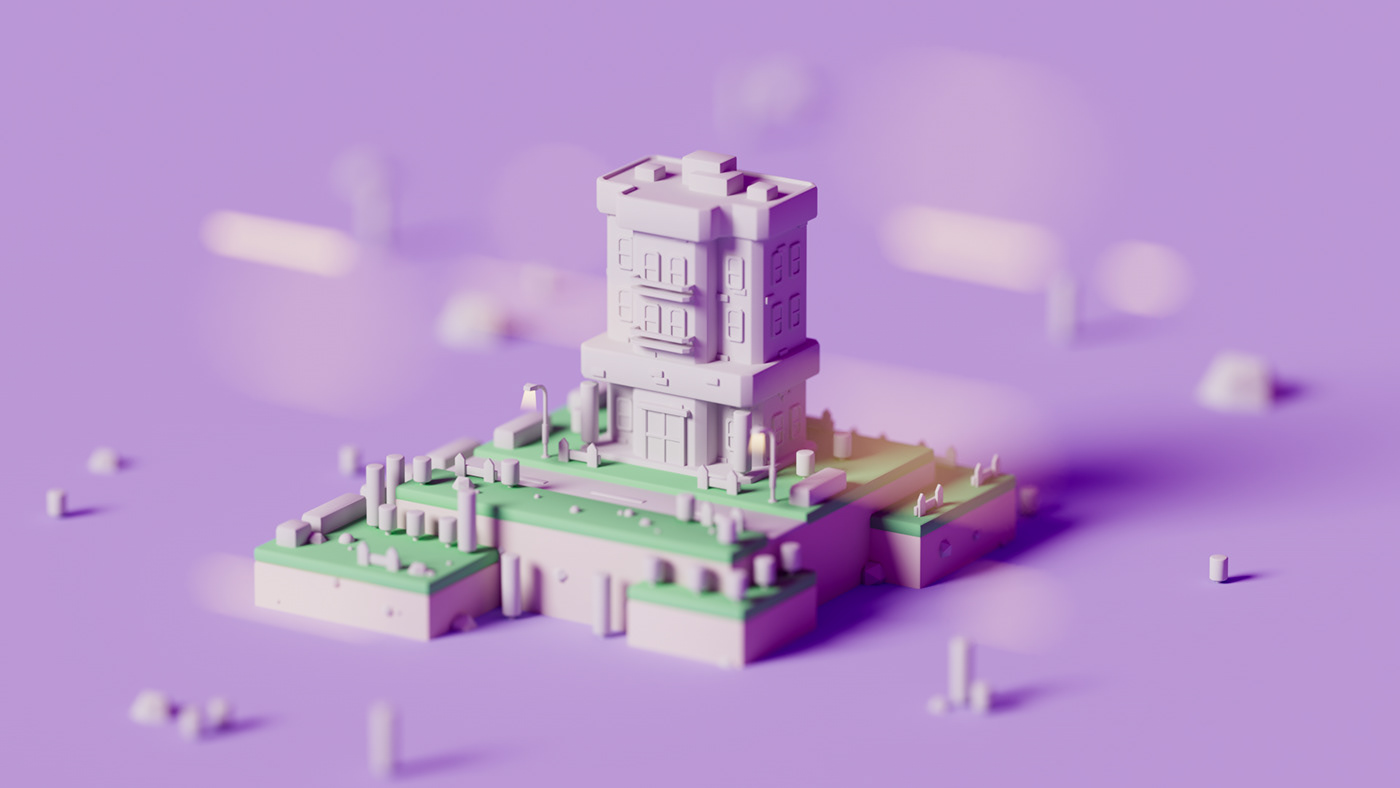castle，Small building，3d，polygon，