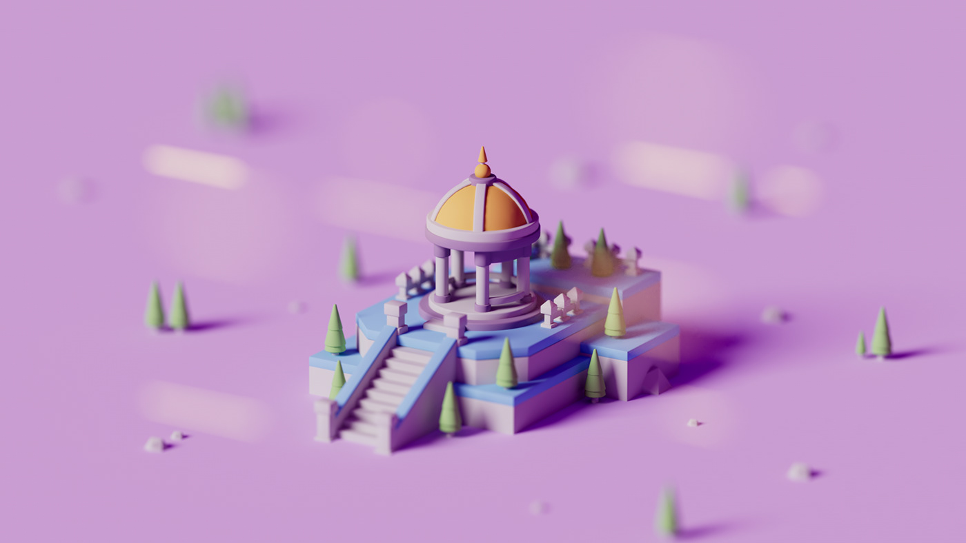 castle，Small building，3d，polygon，