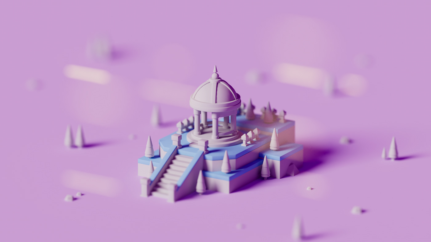 castle，Small building，3d，polygon，