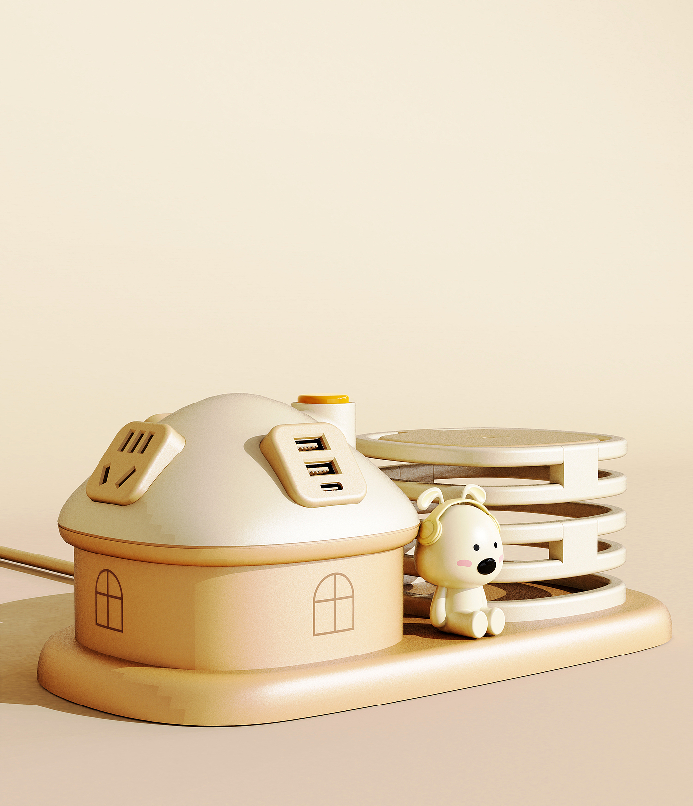 Original design，Industrial / product design，small home appliances，Desk lamp，Socket，Desktop Learning Storage，