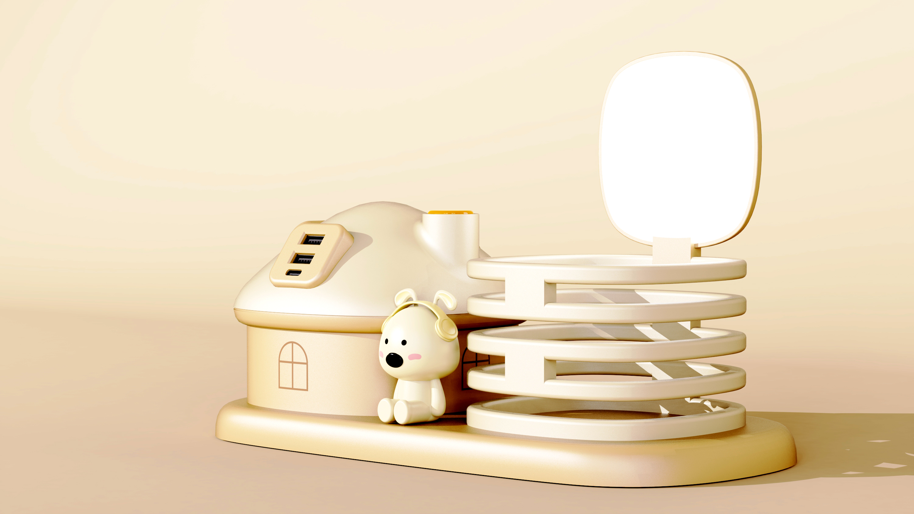 Original design，Industrial / product design，small home appliances，Desk lamp，Socket，Desktop Learning Storage，