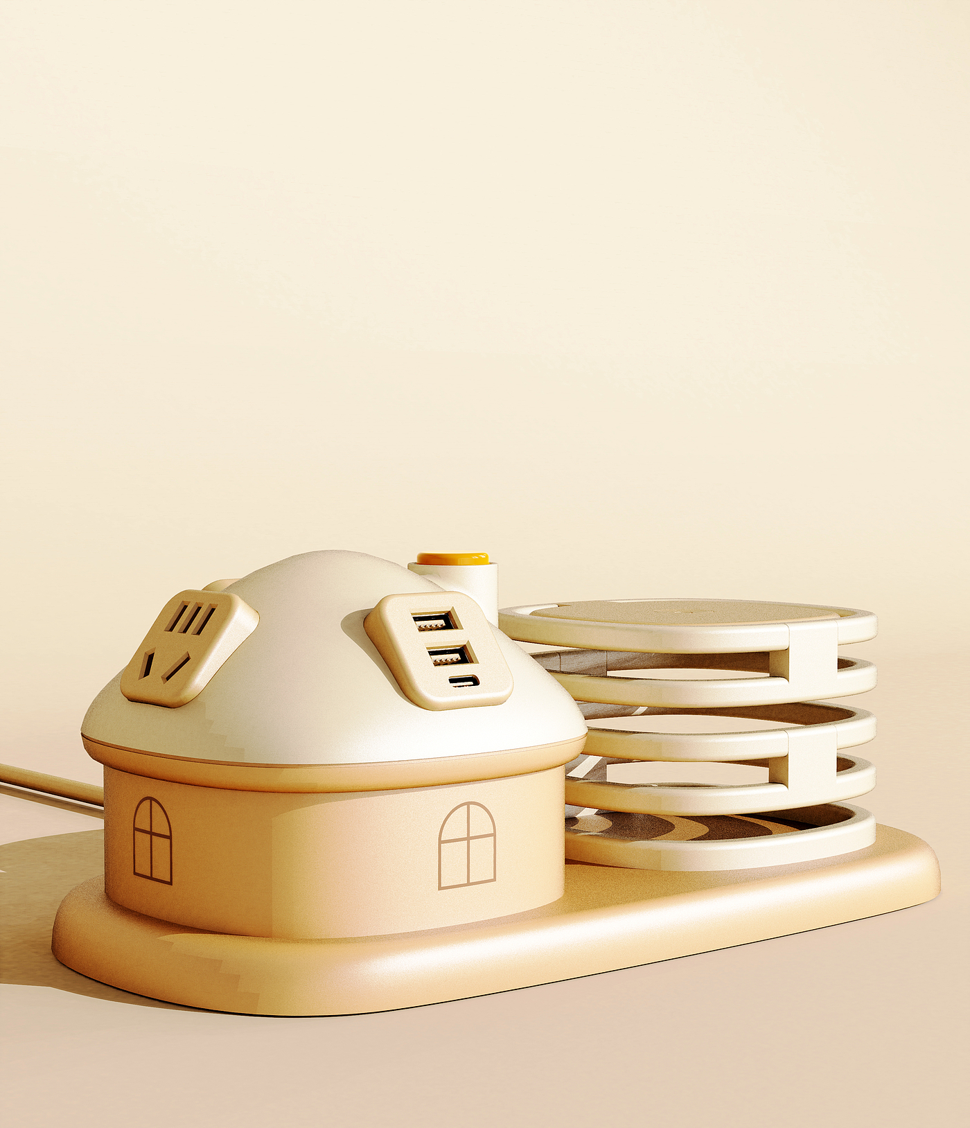 Original design，Industrial / product design，small home appliances，Desk lamp，Socket，Desktop Learning Storage，