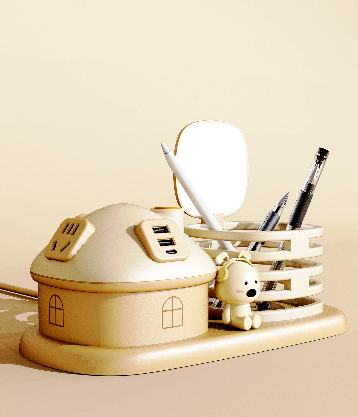 Original design，Industrial / product design，small home appliances，Desk lamp，Socket，Desktop Learning Storage，