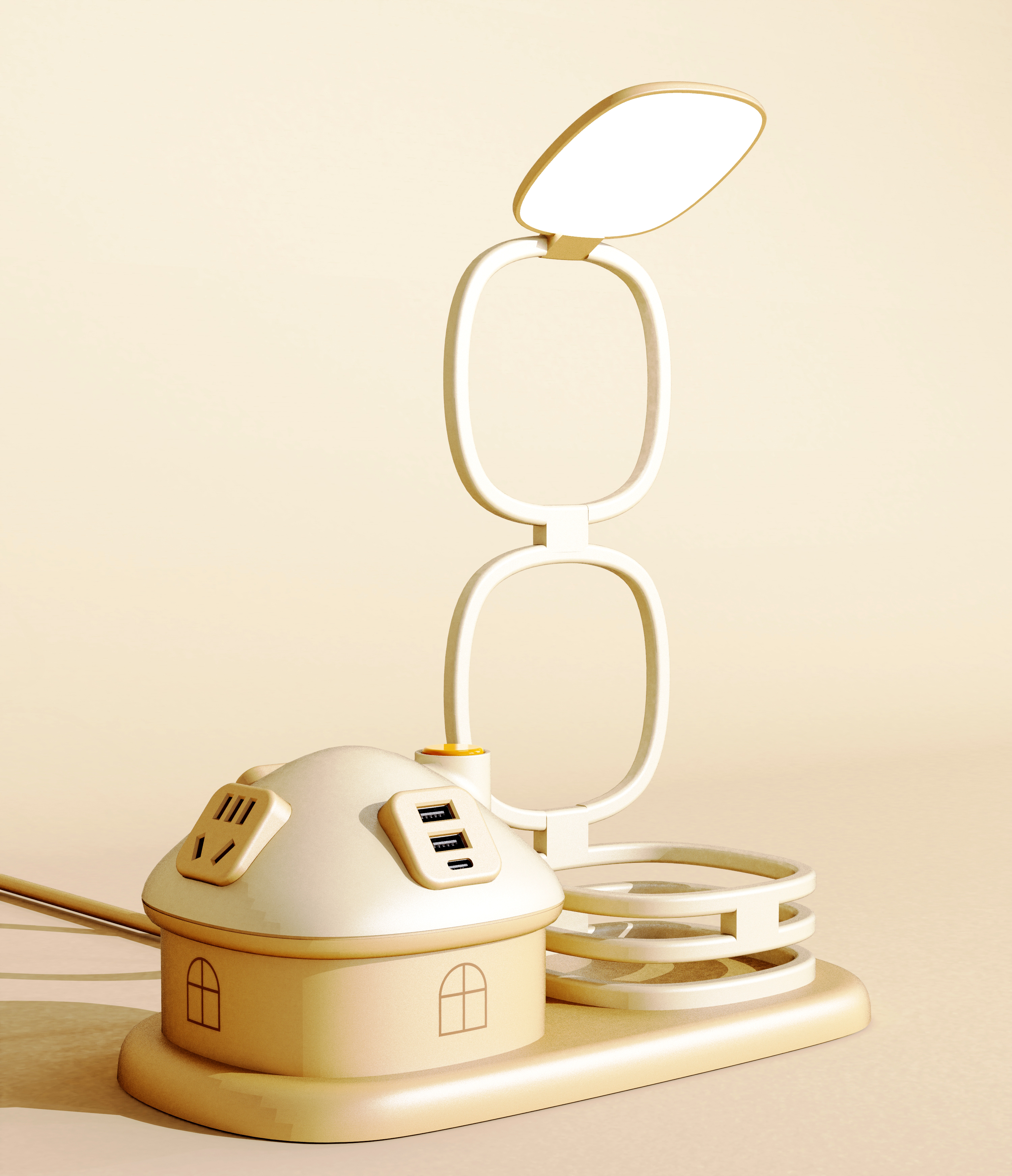 Original design，Industrial / product design，small home appliances，Desk lamp，Socket，Desktop Learning Storage，