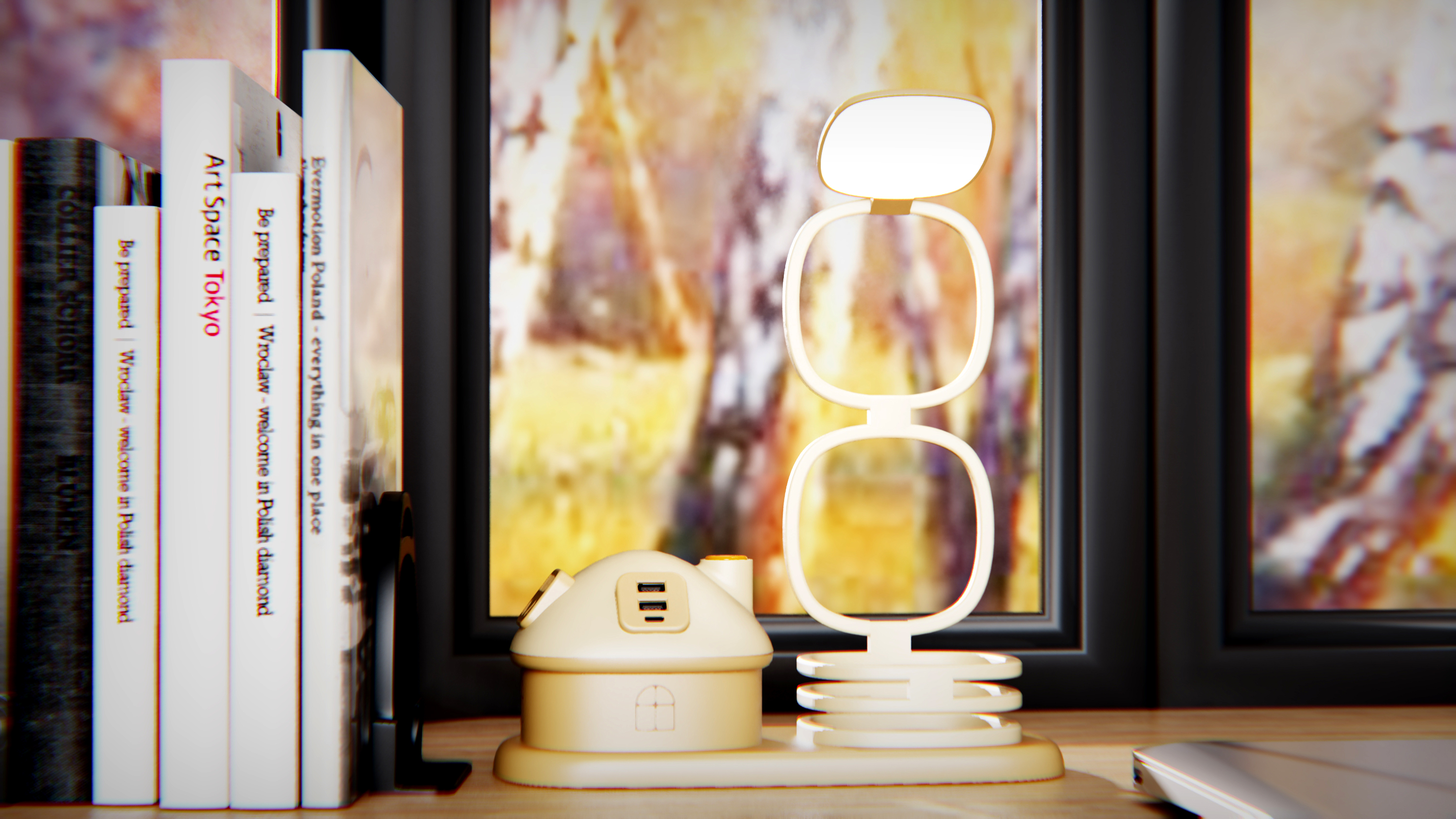 Original design，Industrial / product design，small home appliances，Desk lamp，Socket，Desktop Learning Storage，