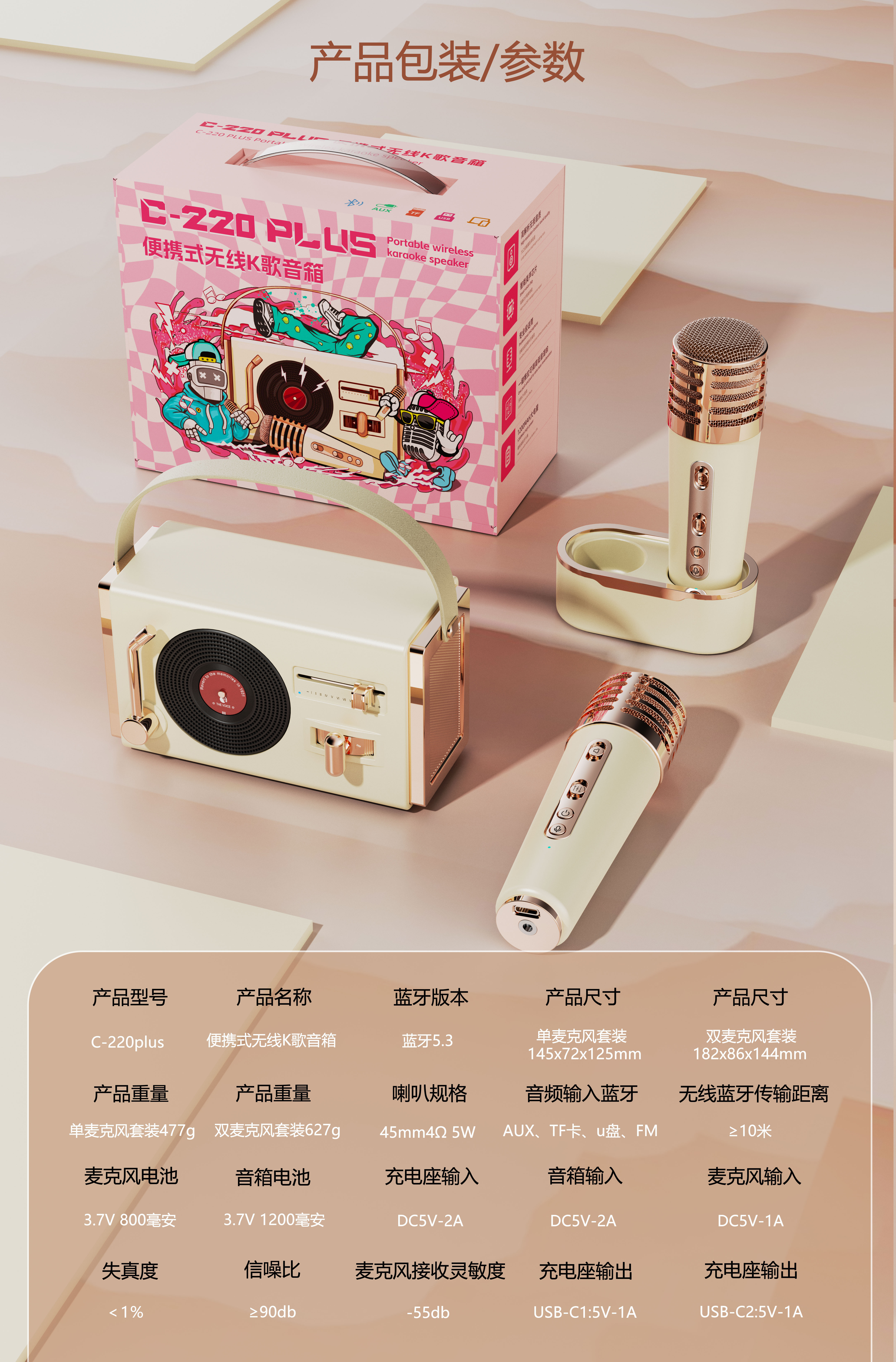 Microphone，Retro Bluetooth stereo，Bluetooth audio，Microphone，