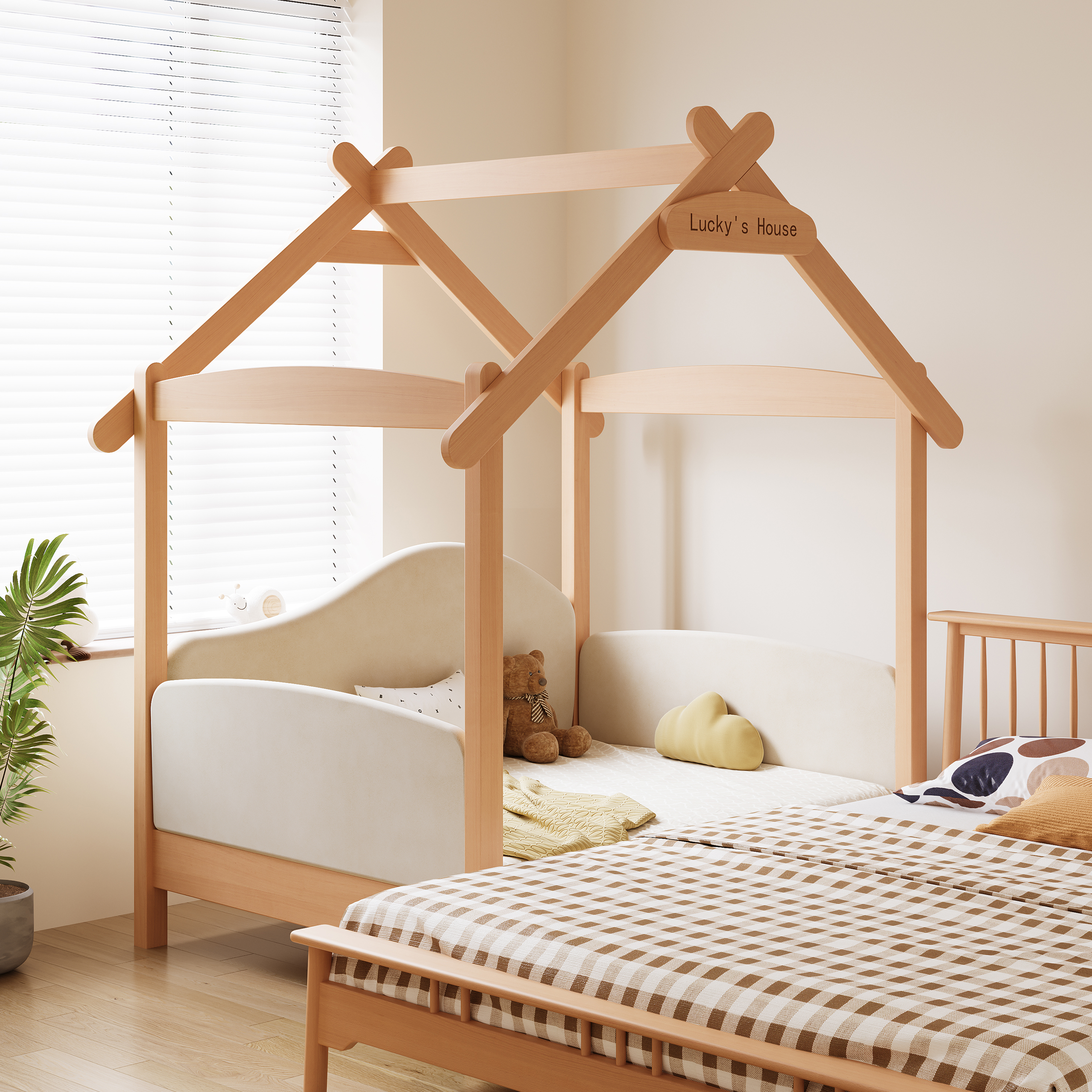 Children's furniture，Wooden furniture，Bed，Telescopic bed，Growth，Long-term，