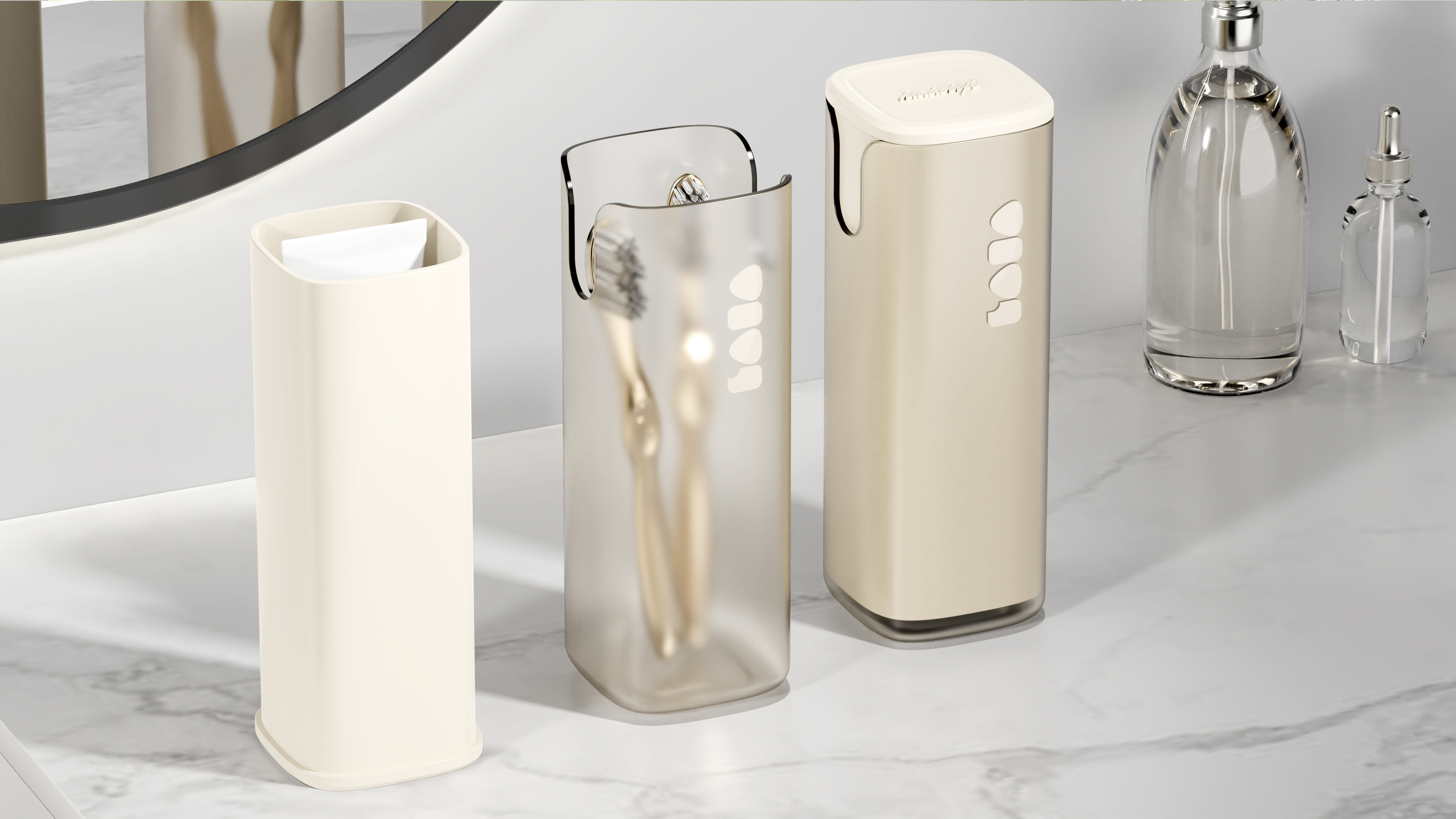 Transparent Light Luxury，Travel，glass，Toothbrush cup，