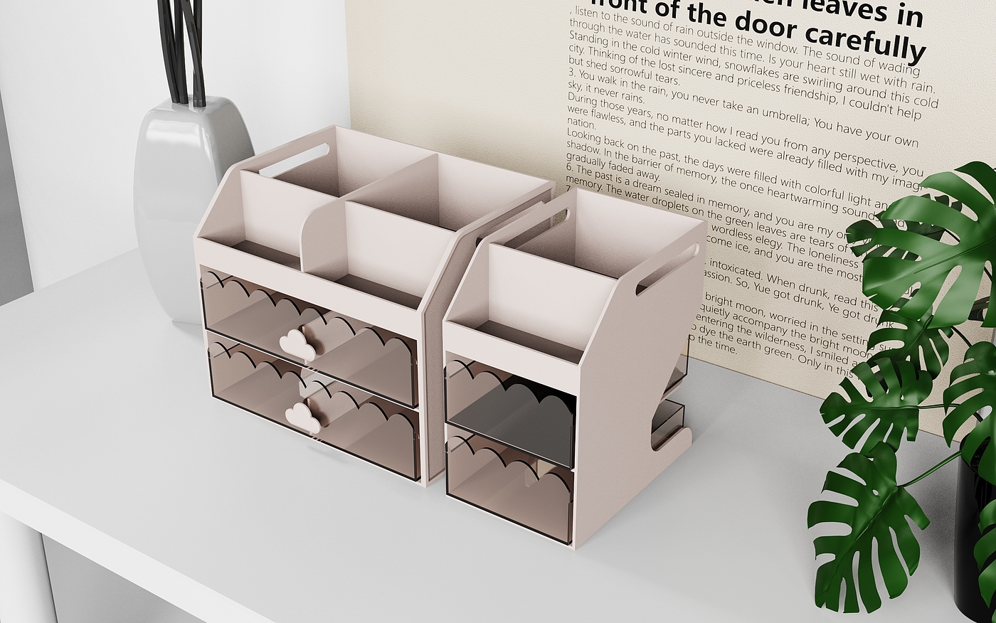 Desktop spray storage box，