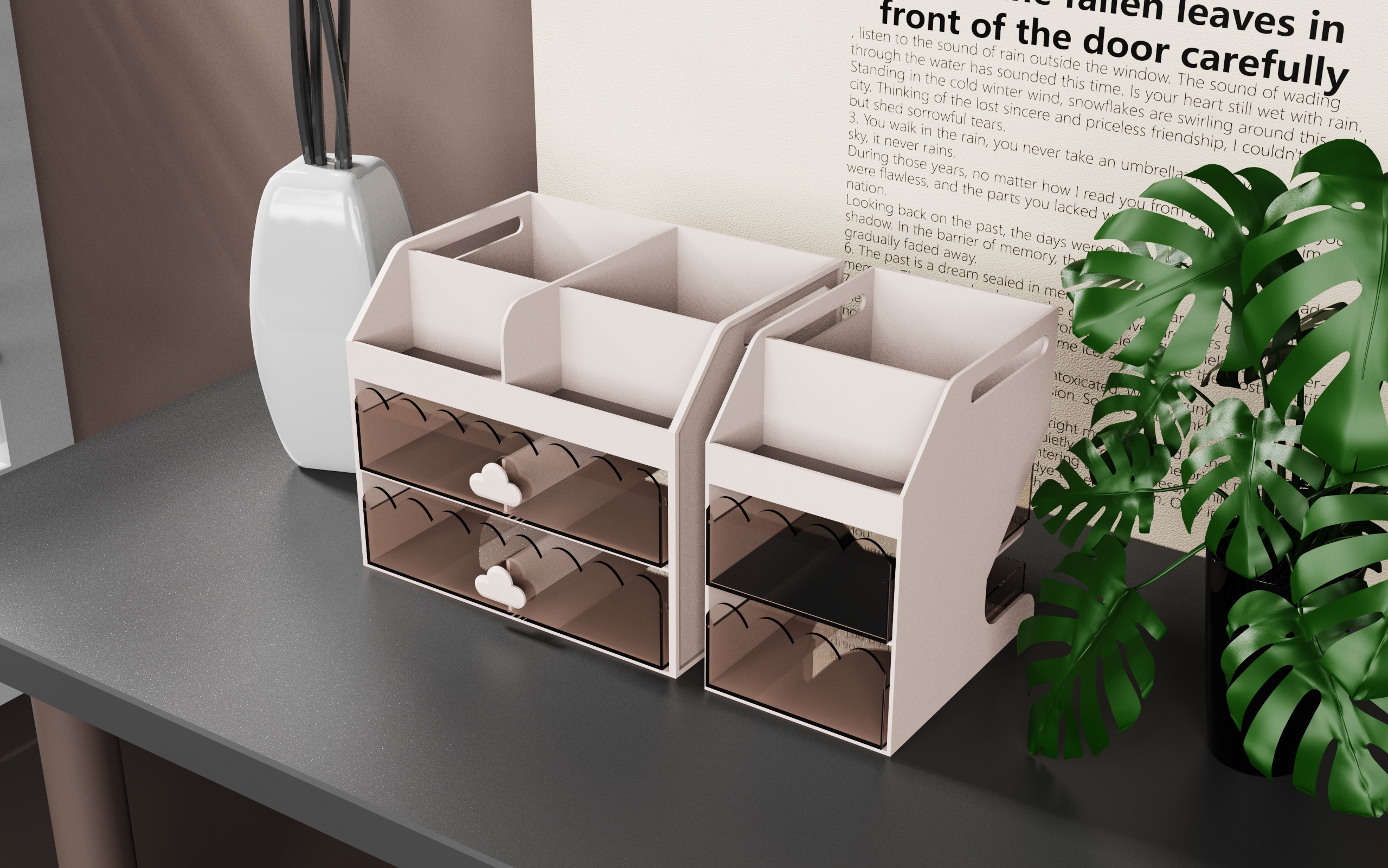 Desktop spray storage box，