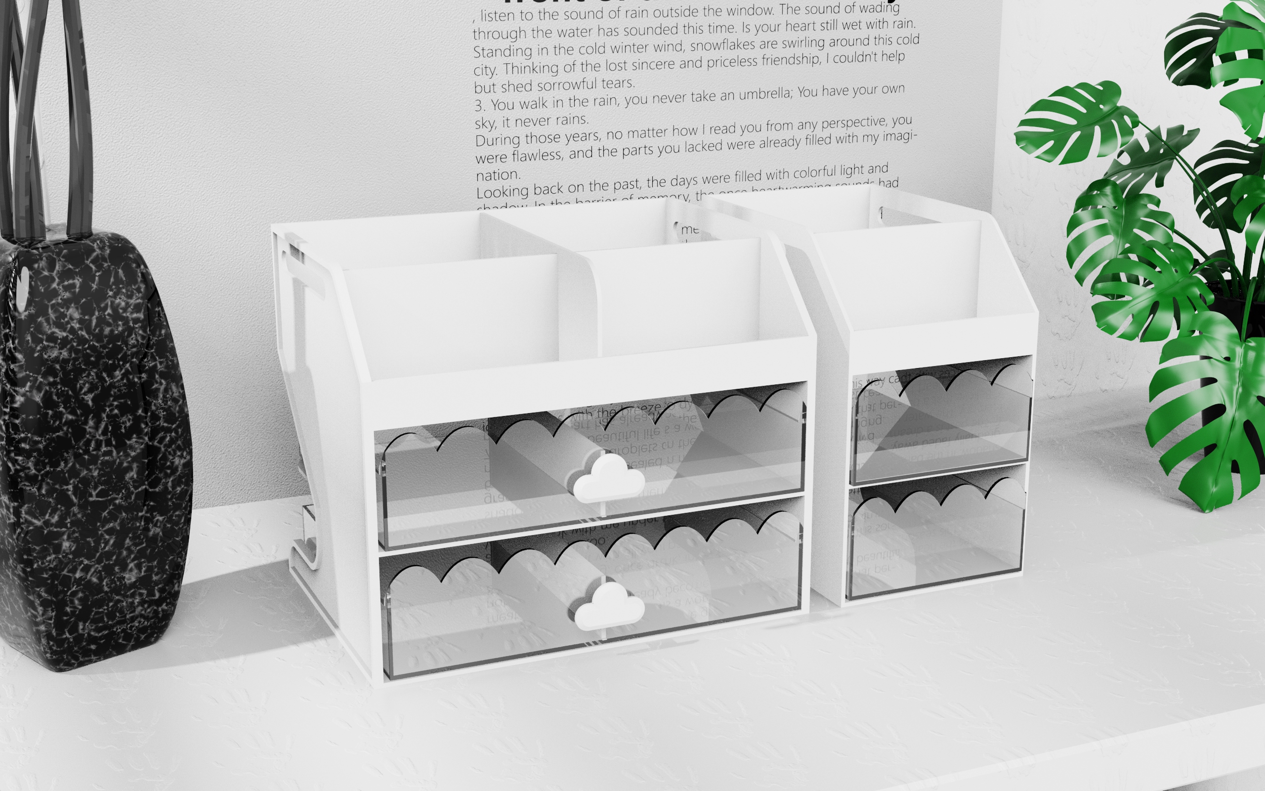 Desktop spray storage box，