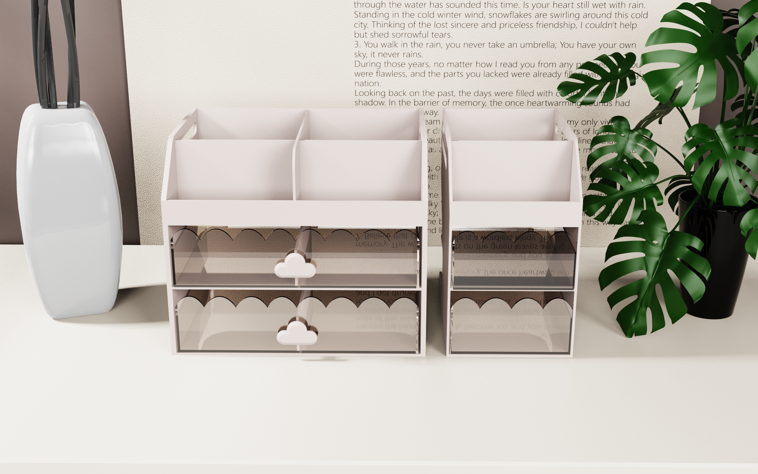 Desktop spray storage box，