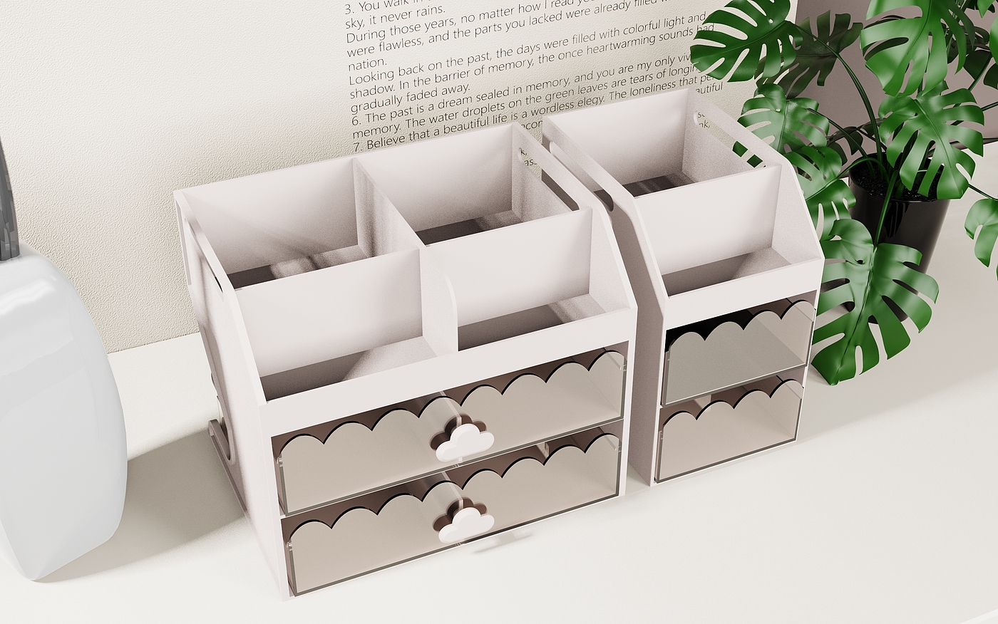 Desktop spray storage box，