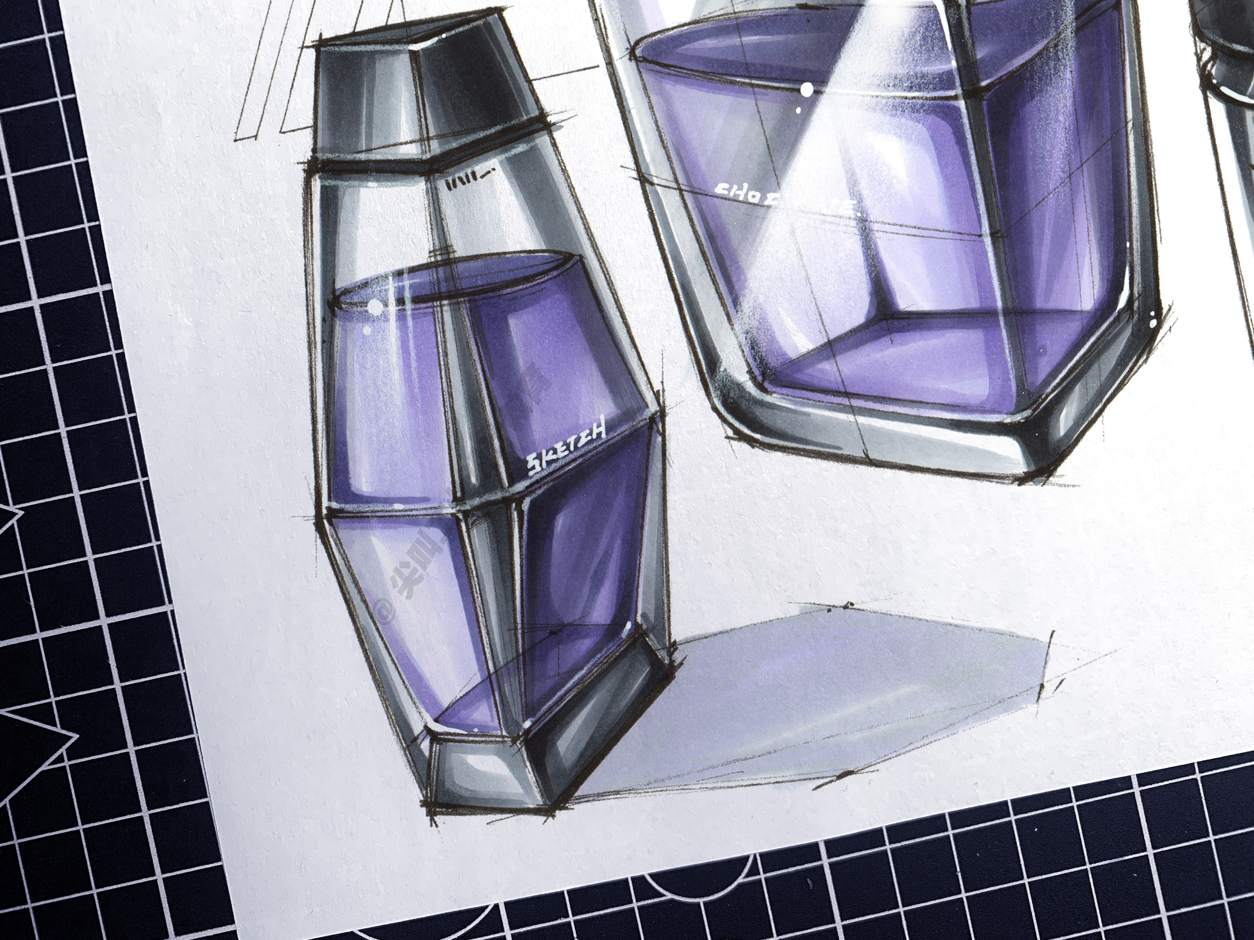 Transparent material，Transparent glass，Transparent Coloring Marker，marker pen drawing，