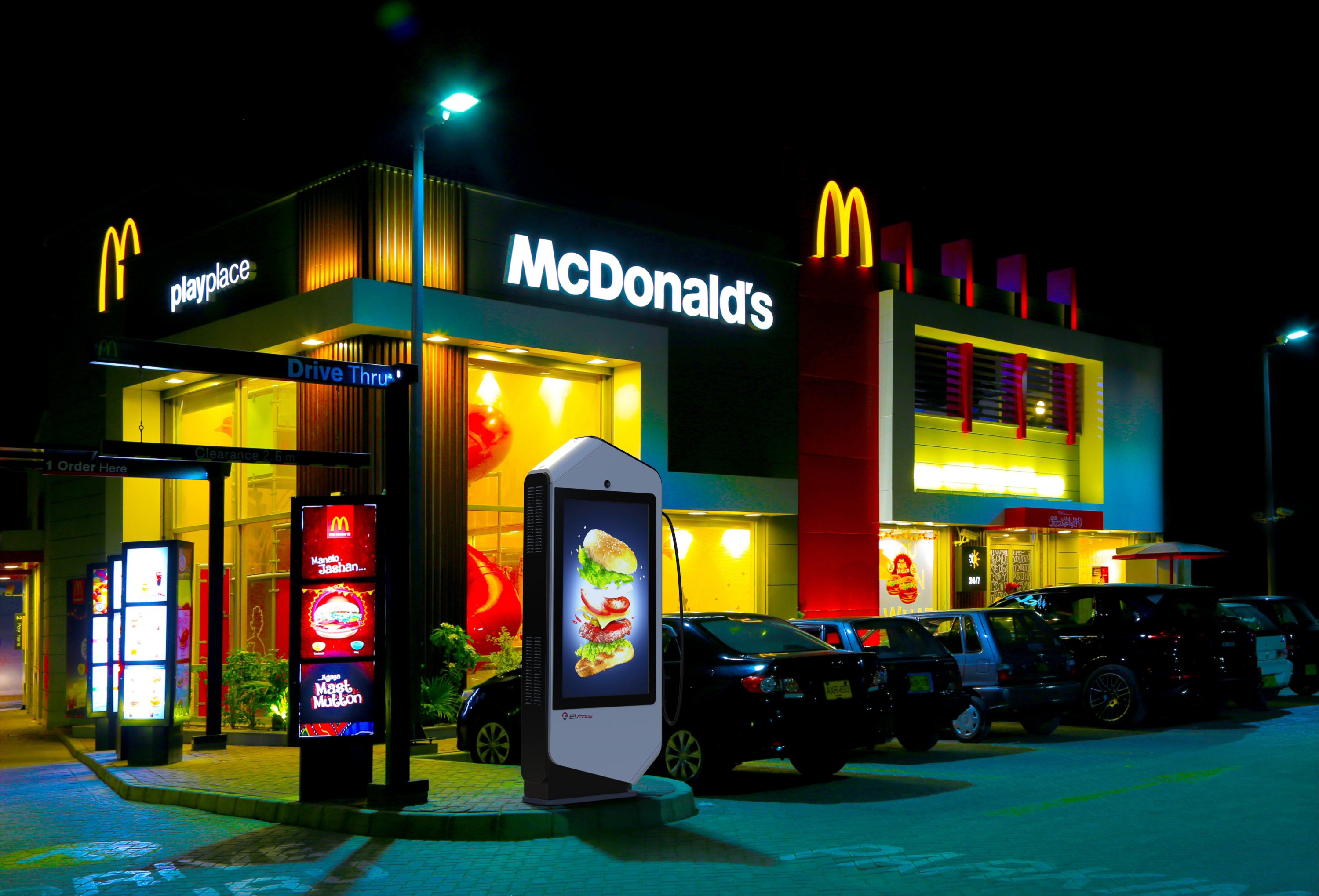 Electric vehicle charger，display，EVMODE，Brand advertising，