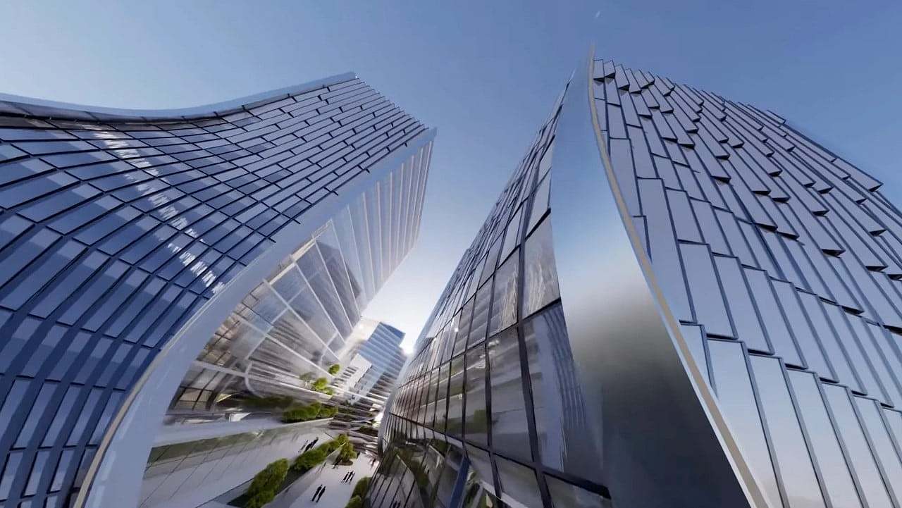Architectural design，tencent，multi-storied building，